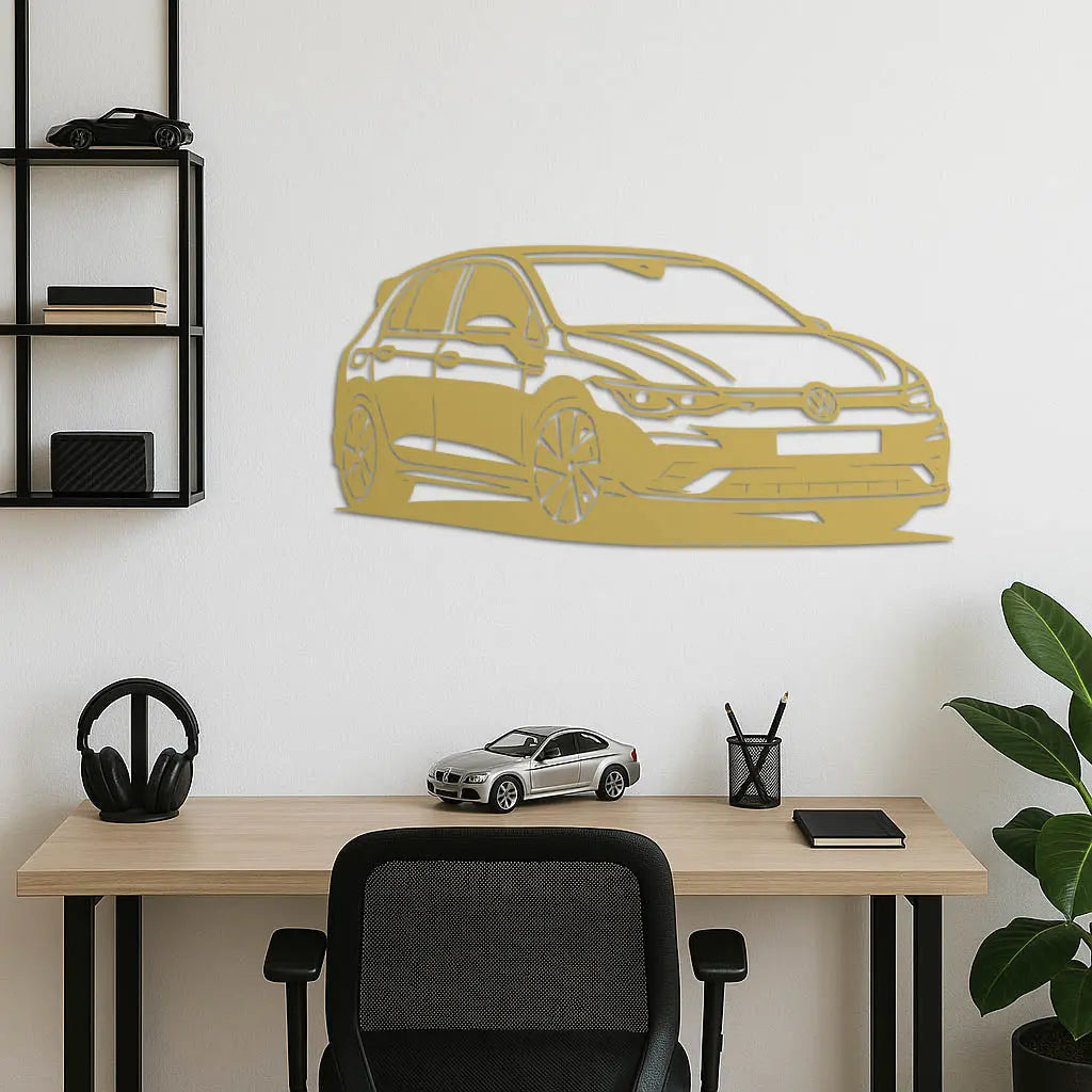 Volkswagen Golf R – Araba Metal Duvar Dekoru Laser Artique