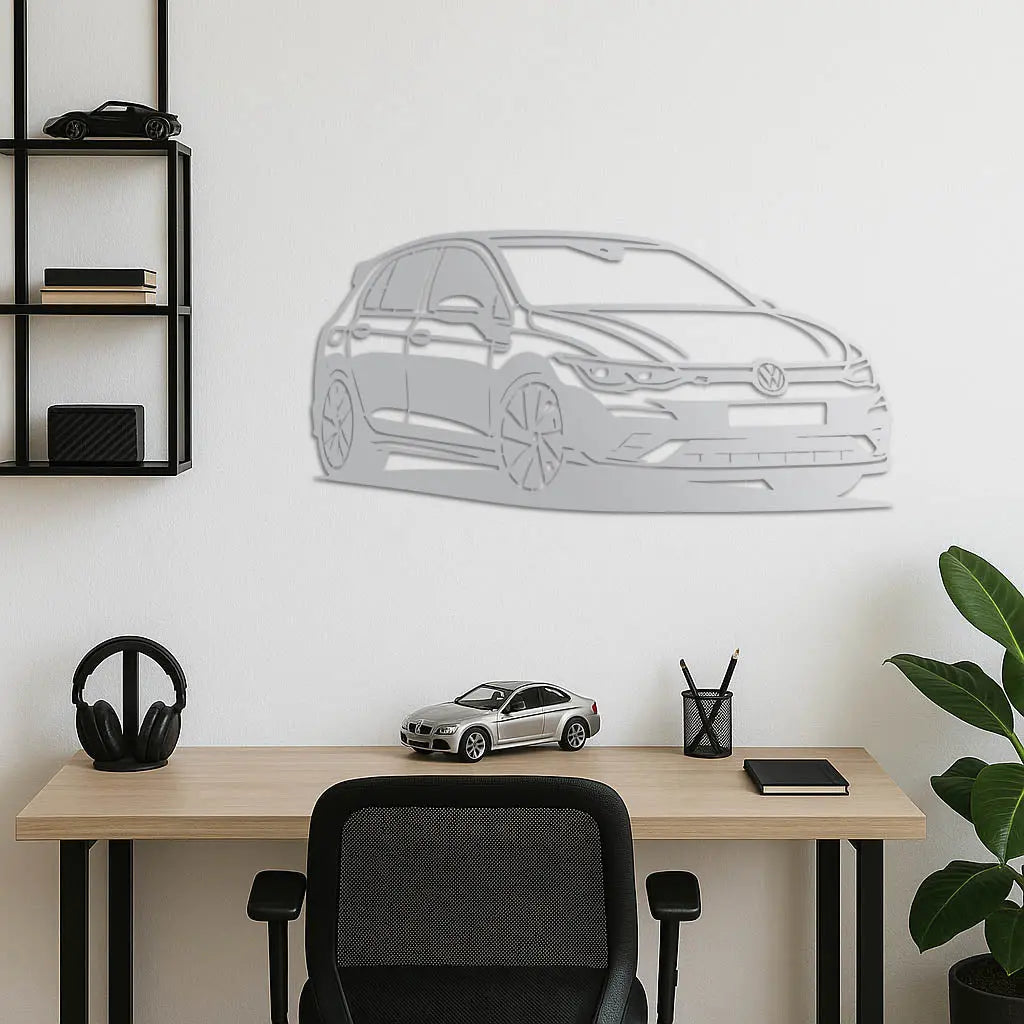 Volkswagen Golf R – Araba Metal Duvar Dekoru Laser Artique
