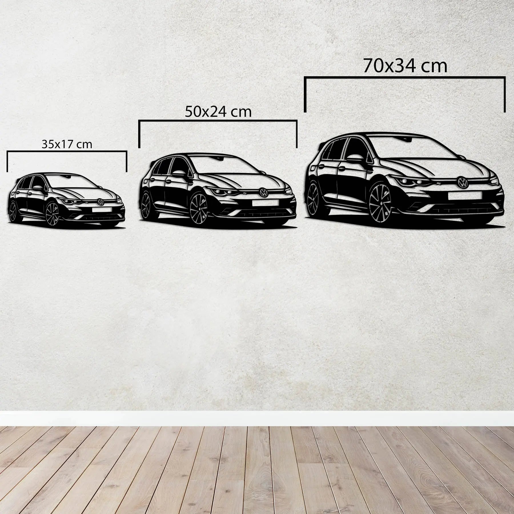 Volkswagen Golf R – Araba Metal Duvar Dekoru Laser Artique