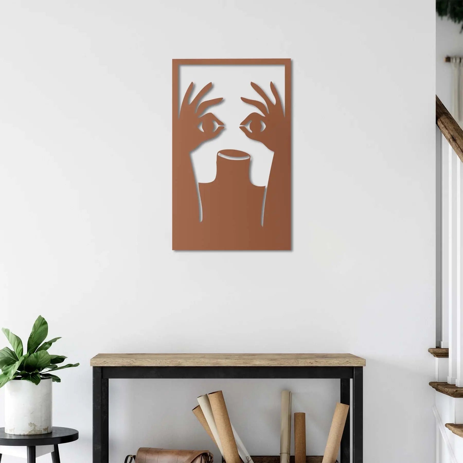 Ellerdeki Gözler – Sessiz Bakış Metal Duvar Dekoru Laser Artique