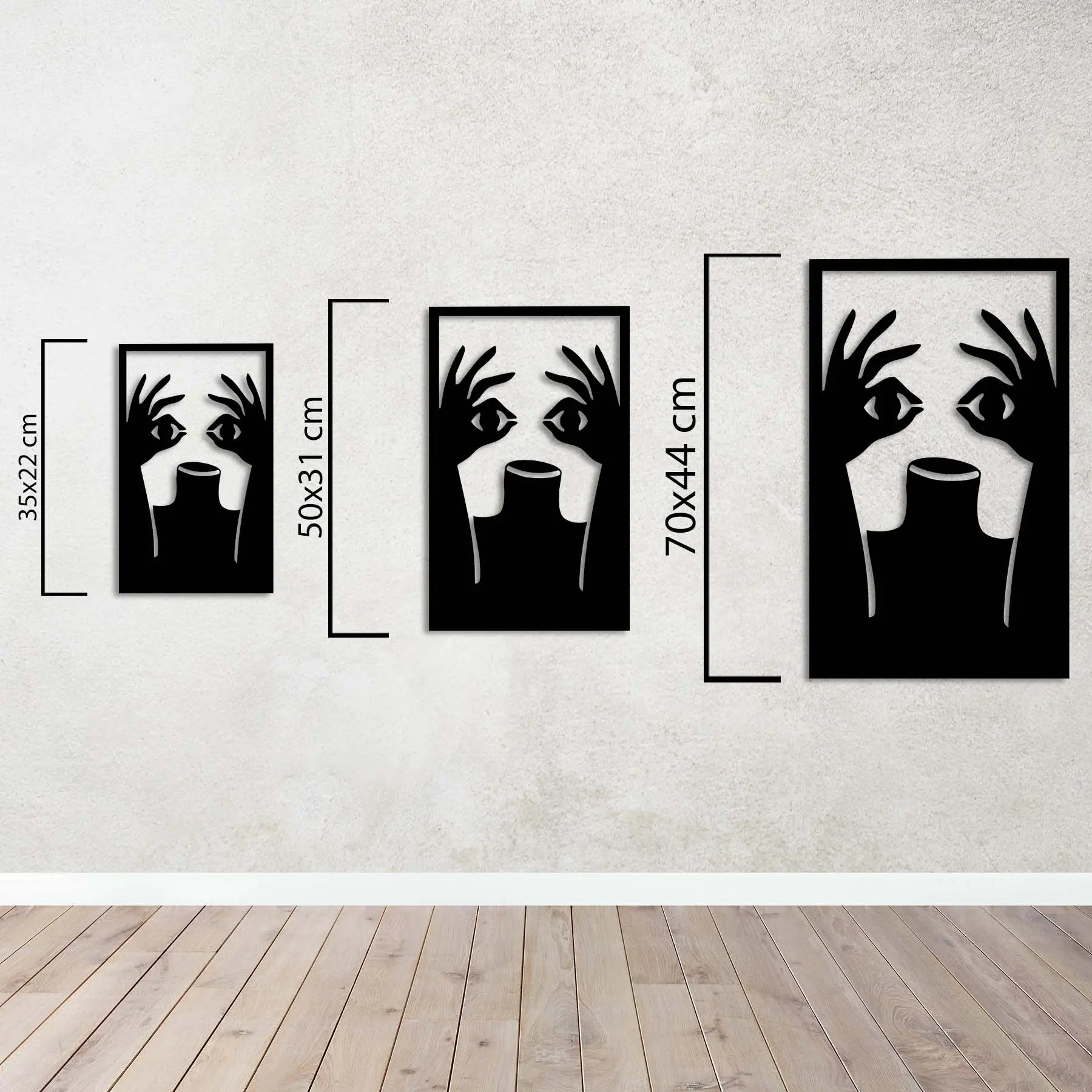 Ellerdeki Gözler – Sessiz Bakış Metal Duvar Dekoru Laser Artique