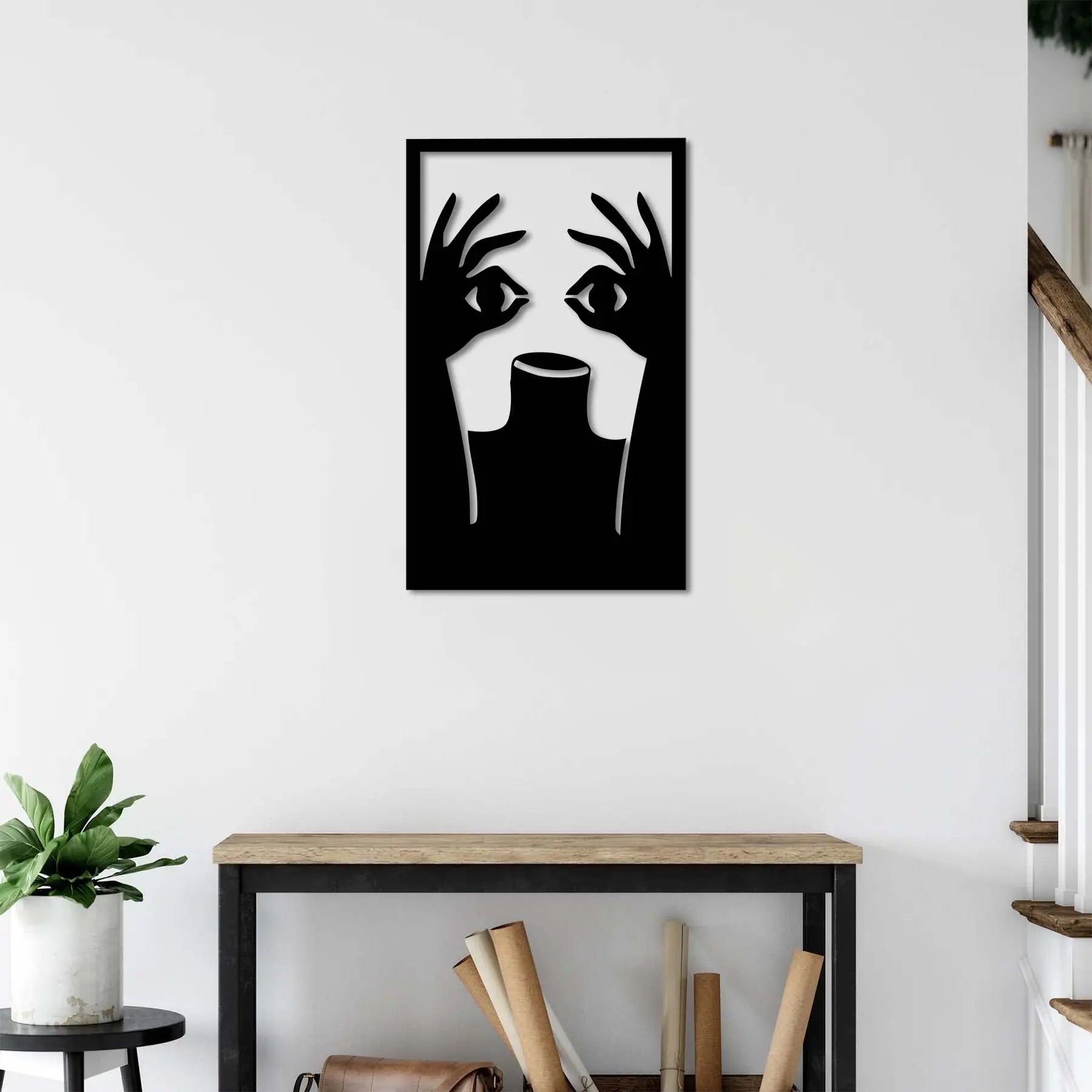 Ellerdeki Gözler – Sessiz Bakış Metal Duvar Dekoru Laser Artique