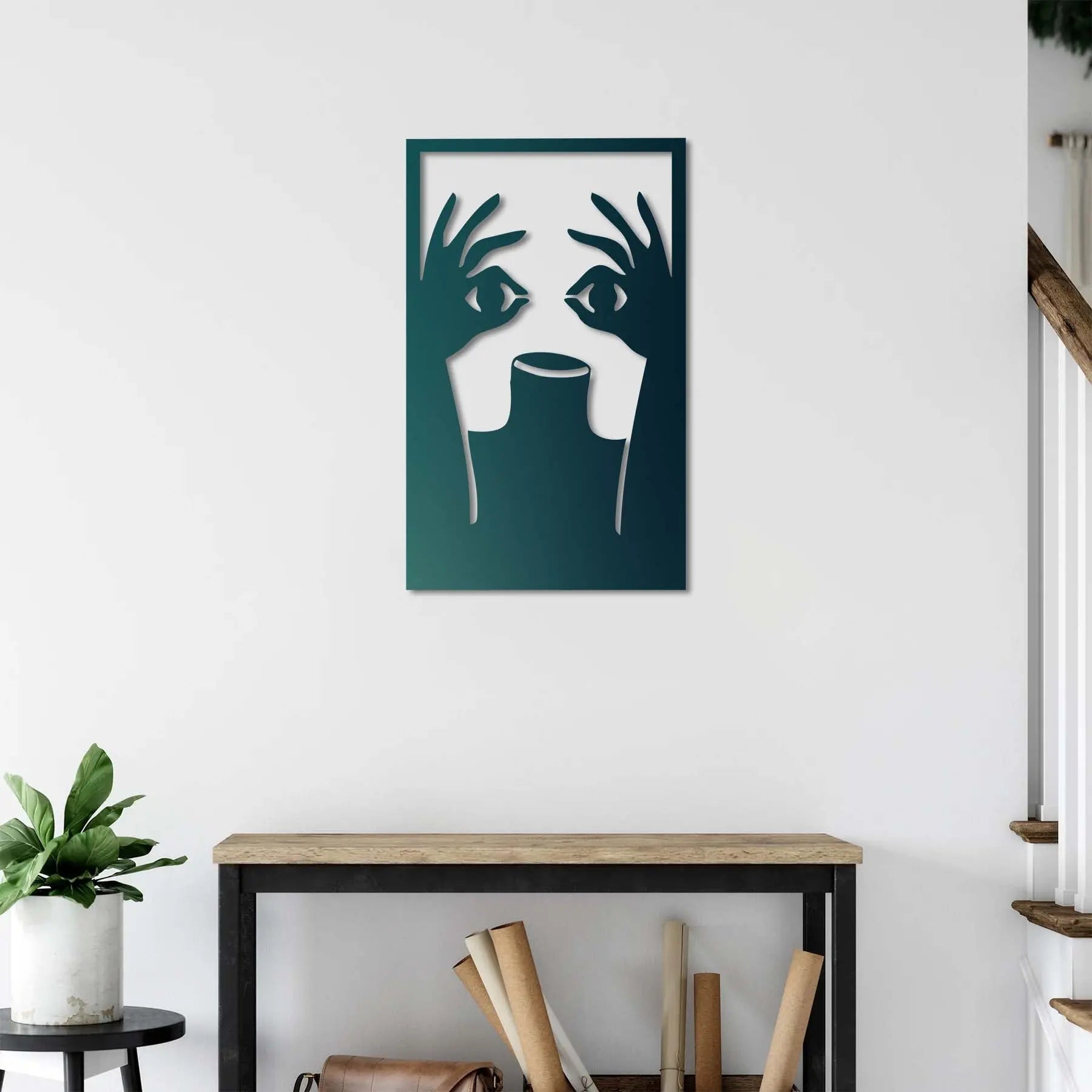 Ellerdeki Gözler – Sessiz Bakış Metal Duvar Dekoru Laser Artique