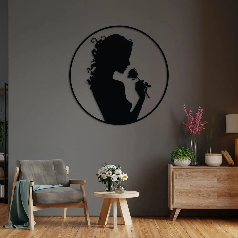 Gül Sessizliği Metal Duvar Dekoru Laser Artique