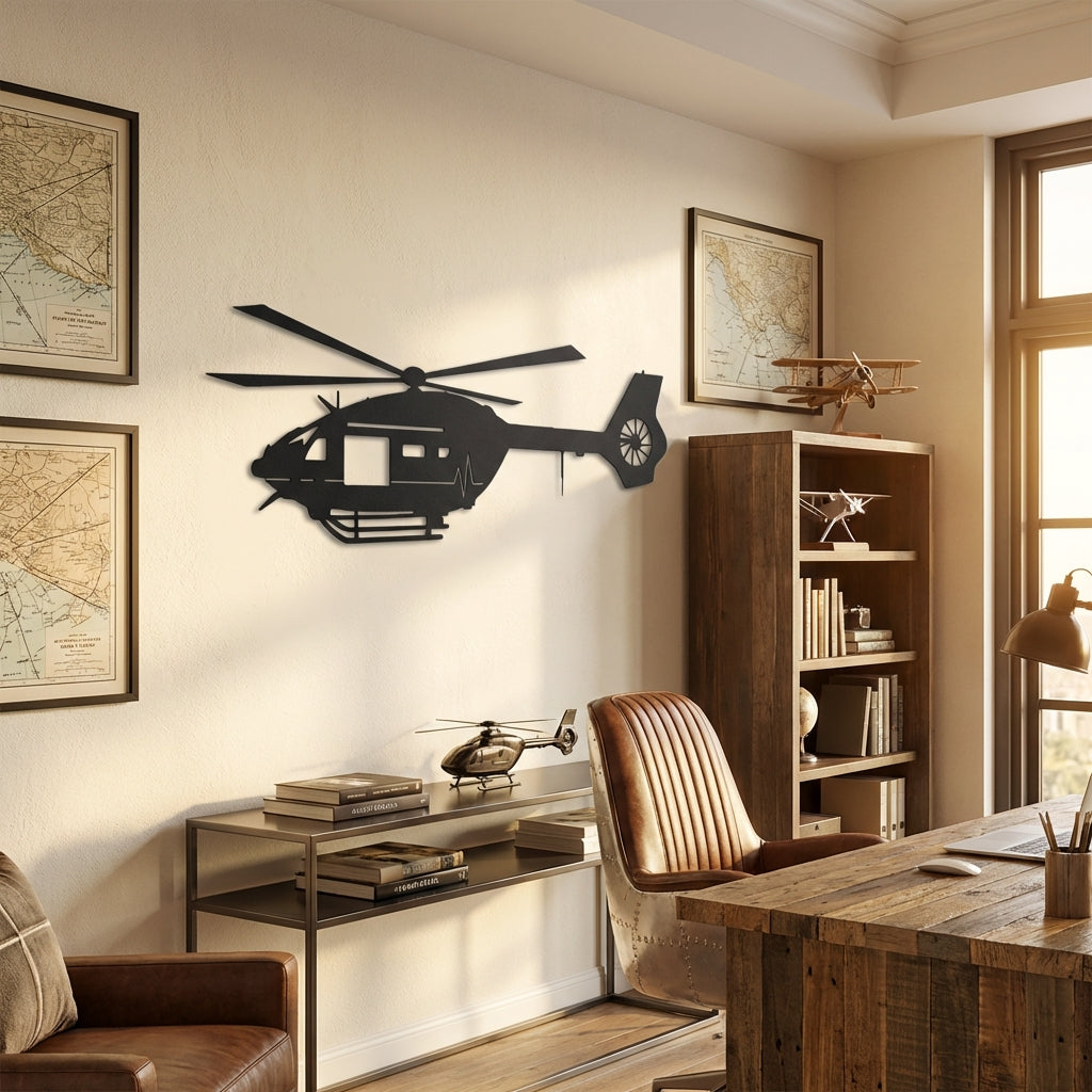 H135 Air Ambulance – Helikopter Metal Duvar Dekoru