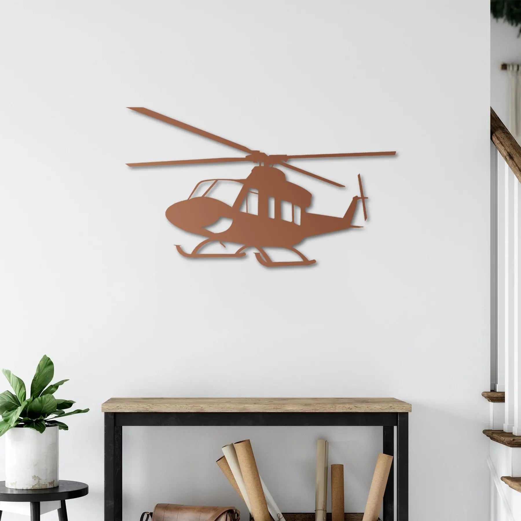 Huey UH-1 – Helikopter Metal Duvar Dekoru Laser Artique