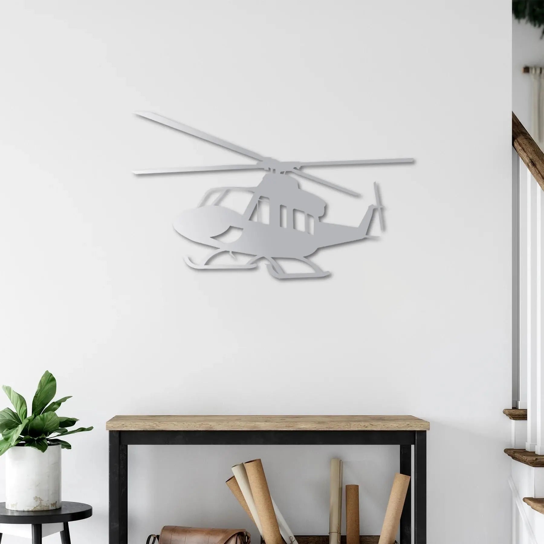 Huey UH-1 – Helikopter Metal Duvar Dekoru Laser Artique