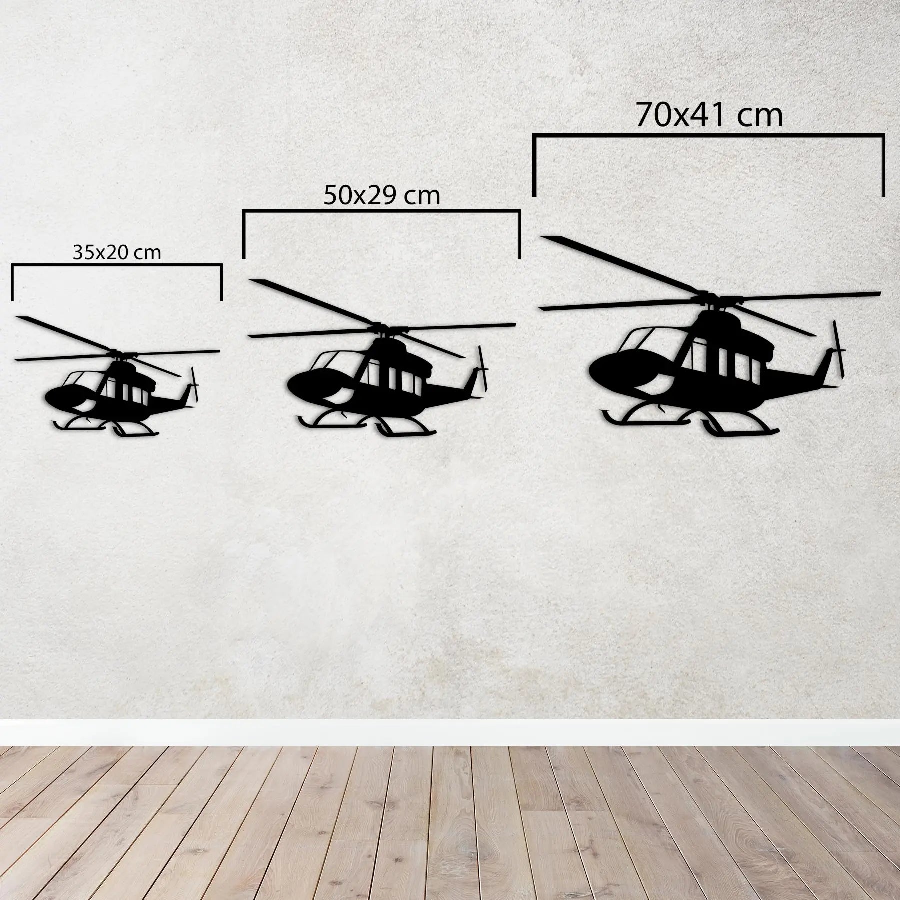 Huey UH-1 – Helikopter Metal Duvar Dekoru Laser Artique