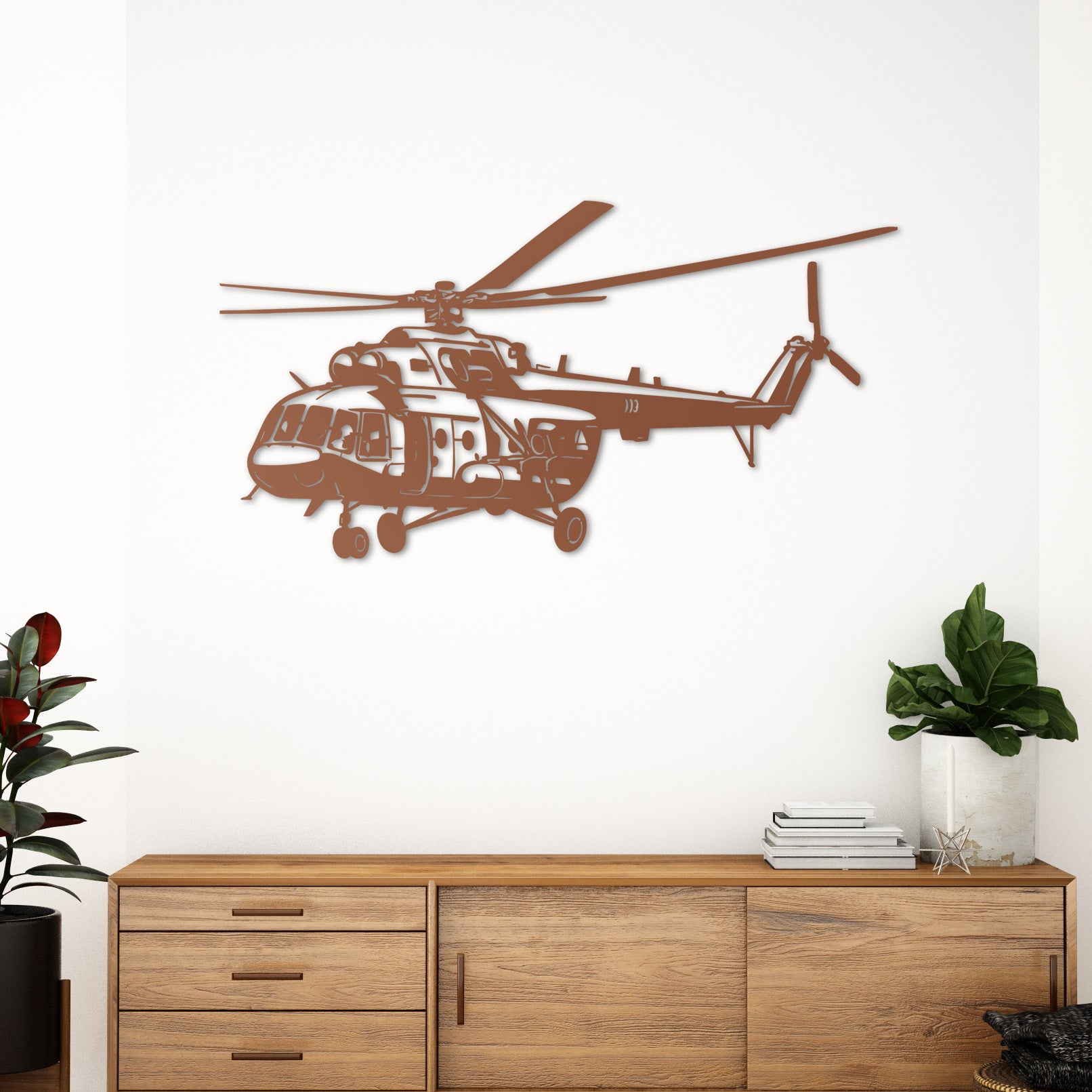 Mi-17 – Askeri Helikopter Metal Duvar Dekoru