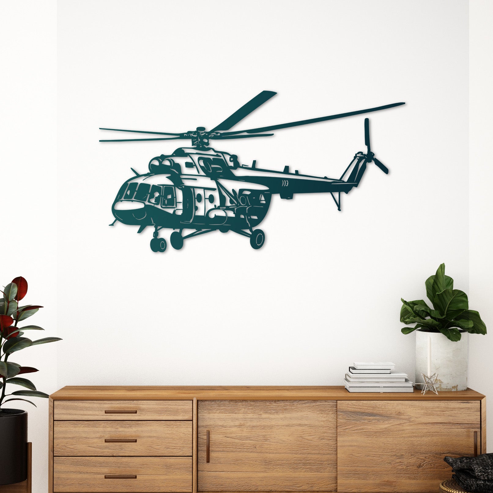 Mi-17 – Askeri Helikopter Metal Duvar Dekoru