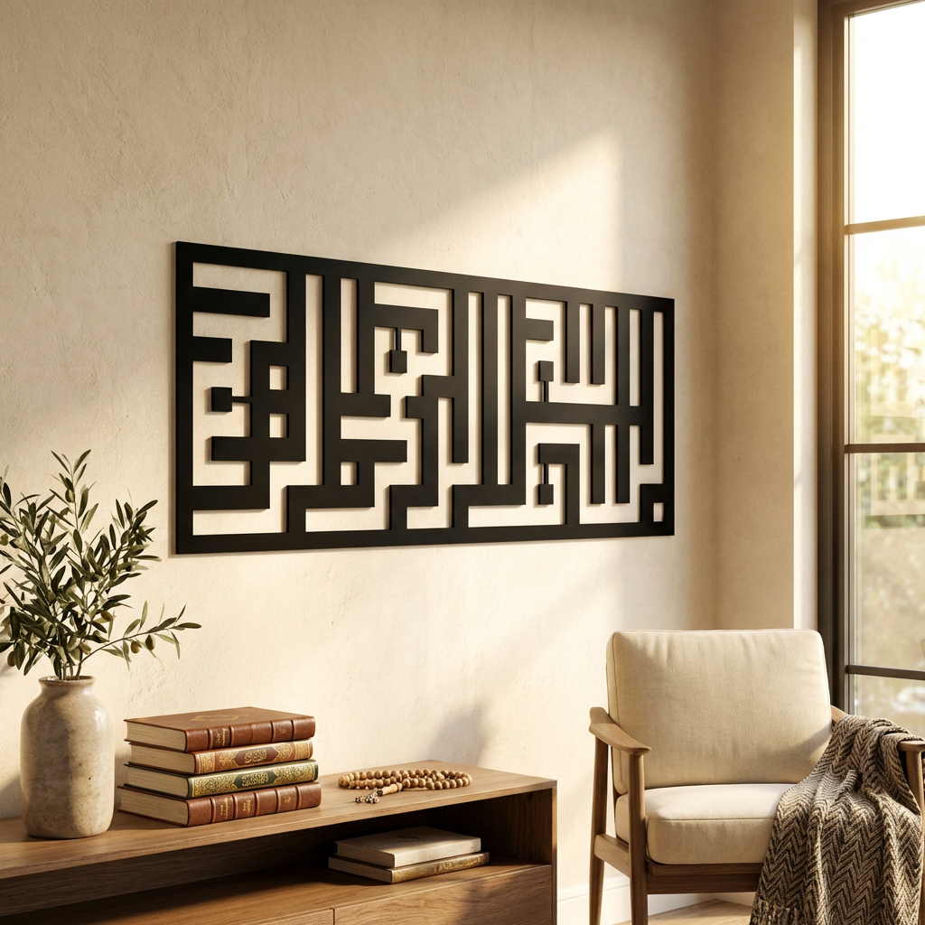 Küfi Hat Sanatı: Besmele İslami Metal Duvar Dekoru