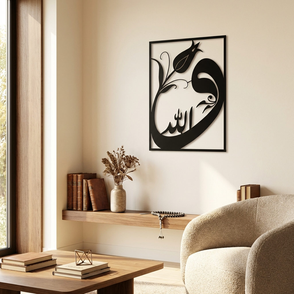 Vav İslami Metal Duvar Dekoru