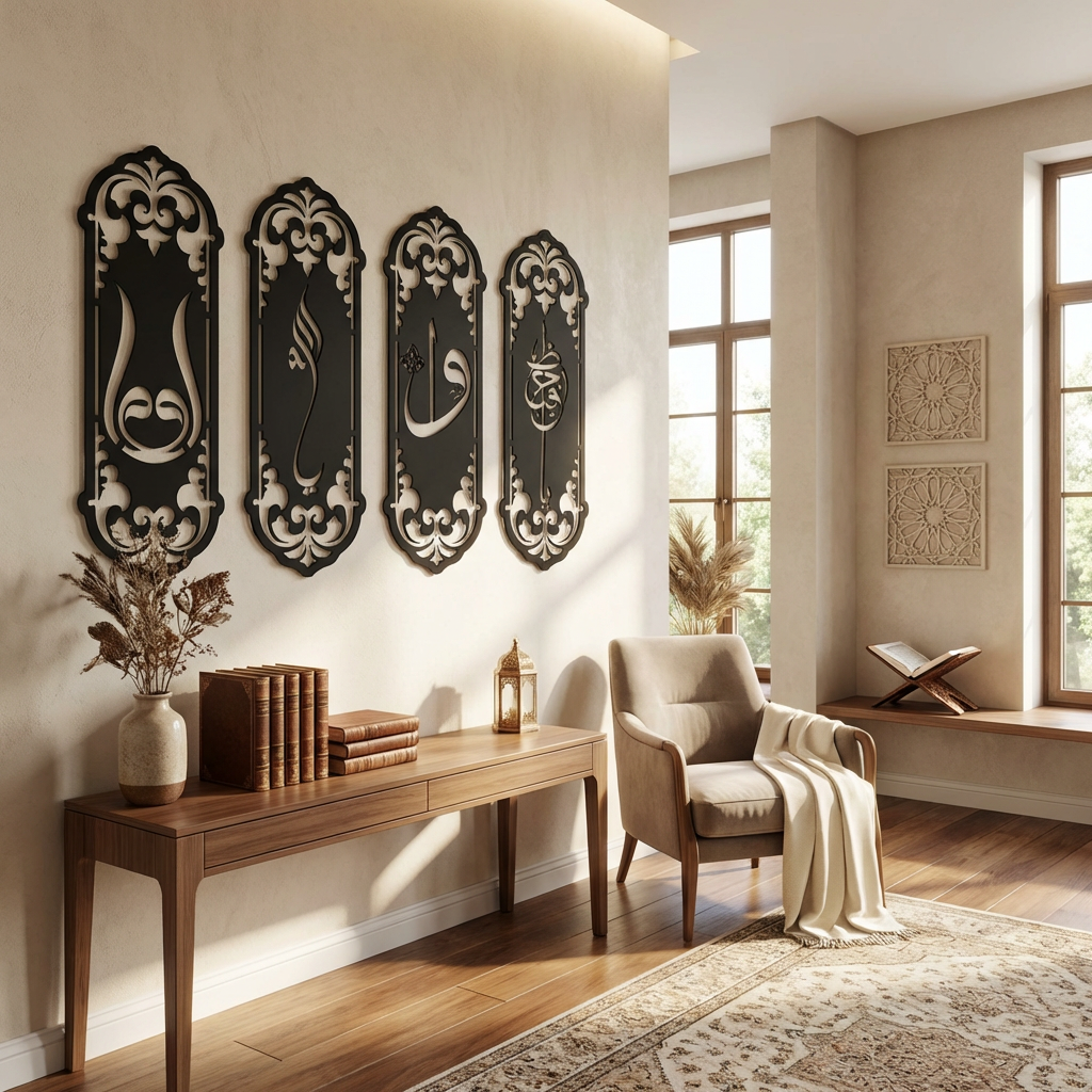 YaHafiz-Allah-Elif-Vav İslami Metal Duvar Dekoru