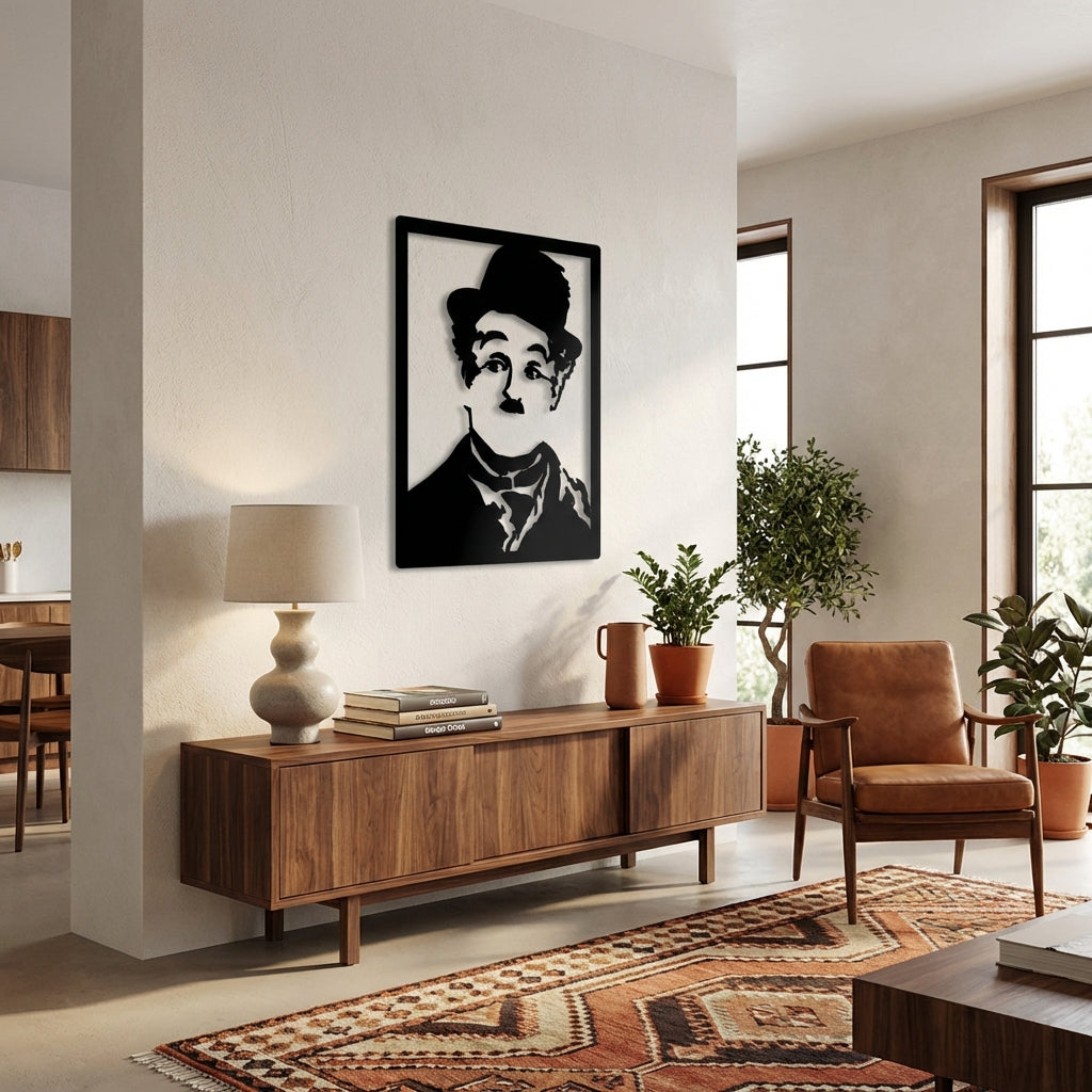 Charlie Chaplin Metal Duvar Dekoru