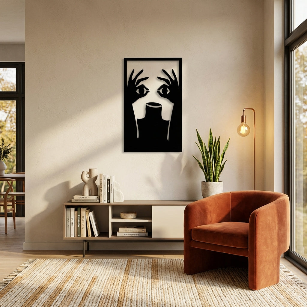 Ellerdeki Gözler – Sessiz Bakış Metal Duvar Dekoru