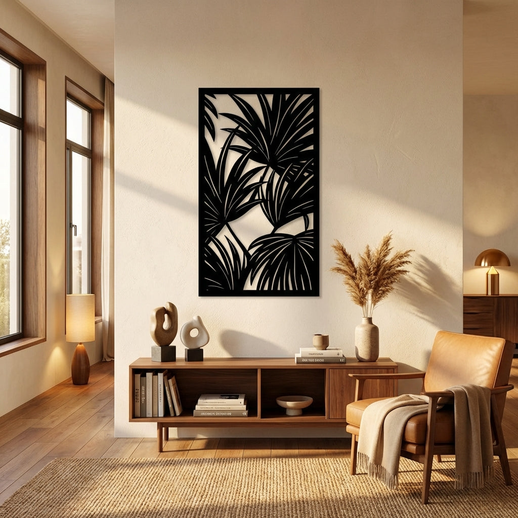 Gizemli Orman Yaprakları Metal Duvar Dekoru