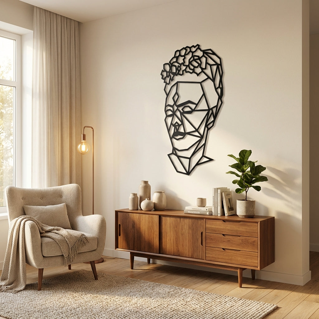 Kırılgan Gücün Portresi Frida Kahlo Metal Duvar Dekoru