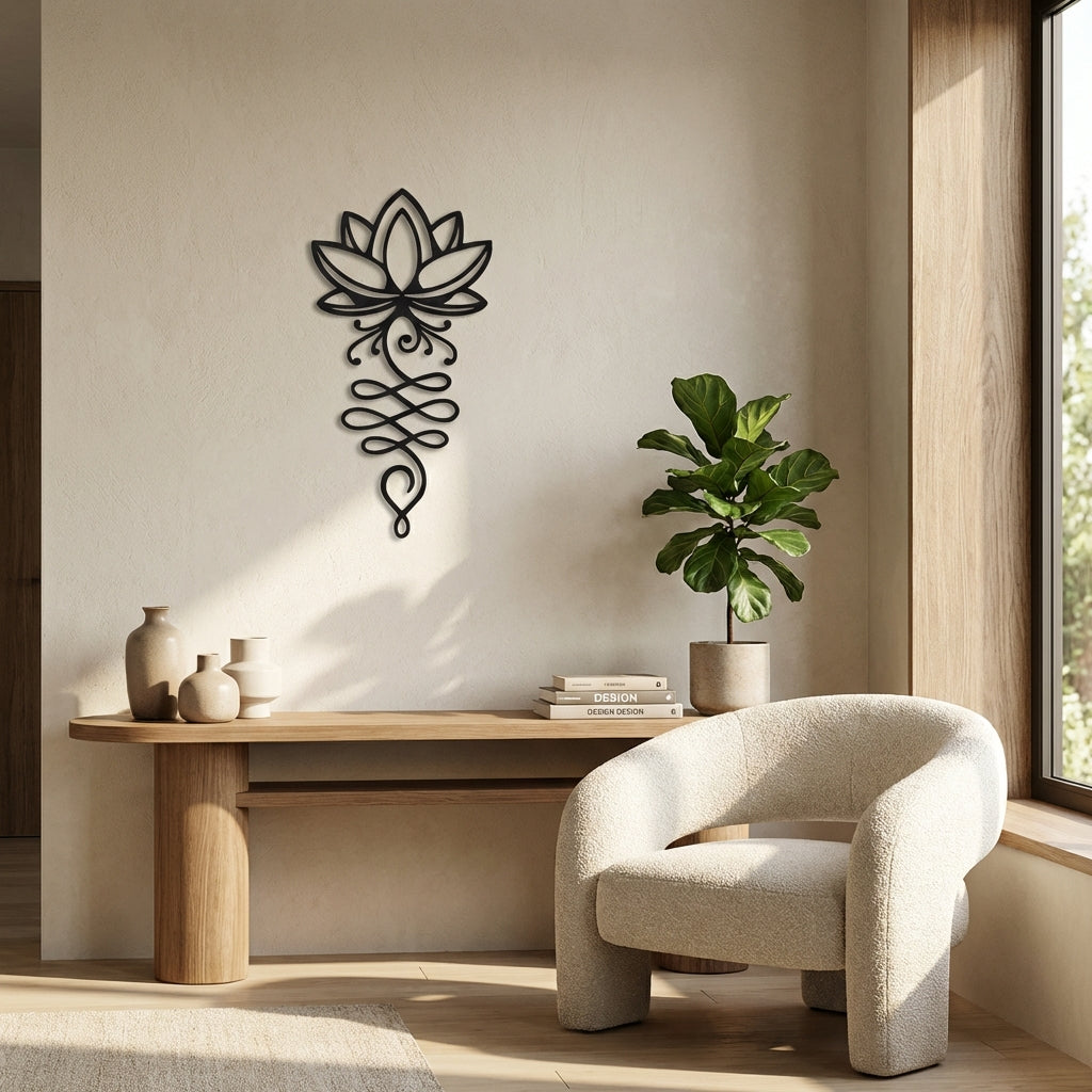 Lotus’un Yolculuğu Metal Duvar Dekoru