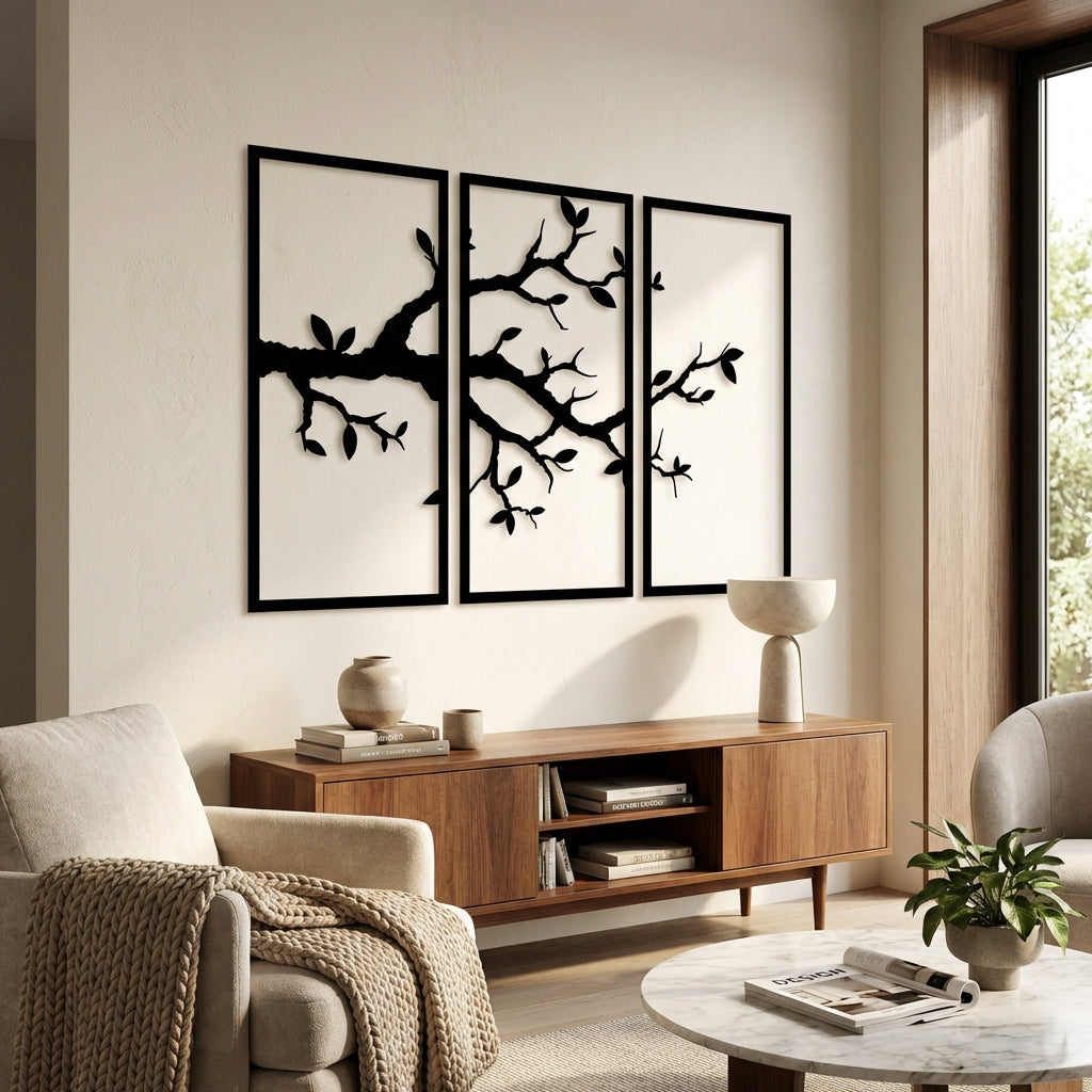 Sakinlik Dalları Metal Duvar Dekoru