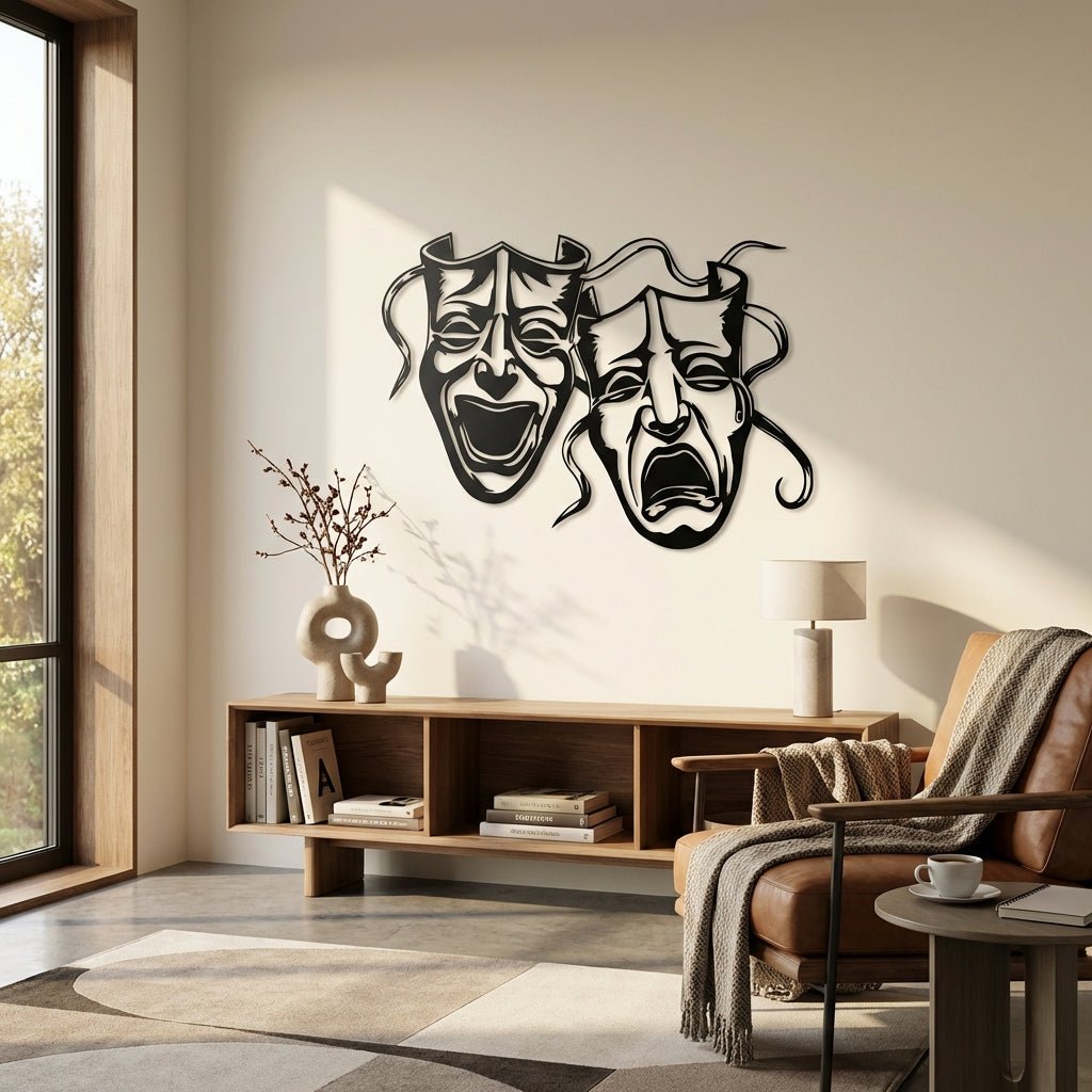 Sanatın Maskesi Metal Duvar Dekoru