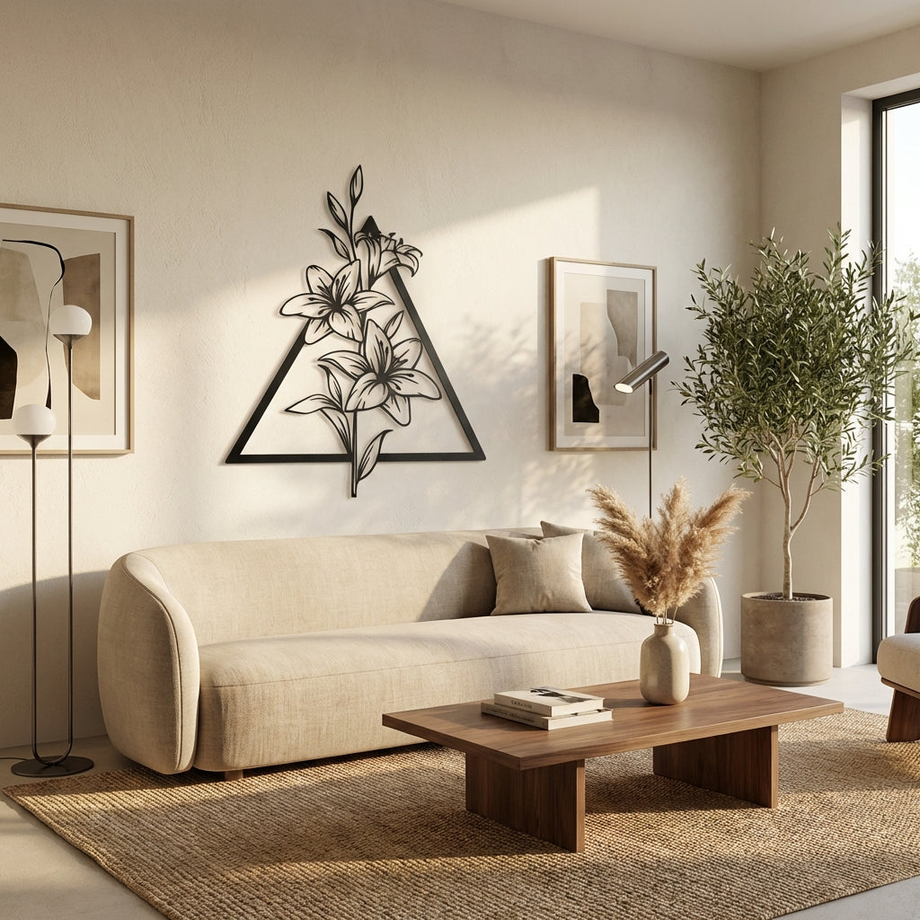 Zambaklar Metal Duvar Dekoru