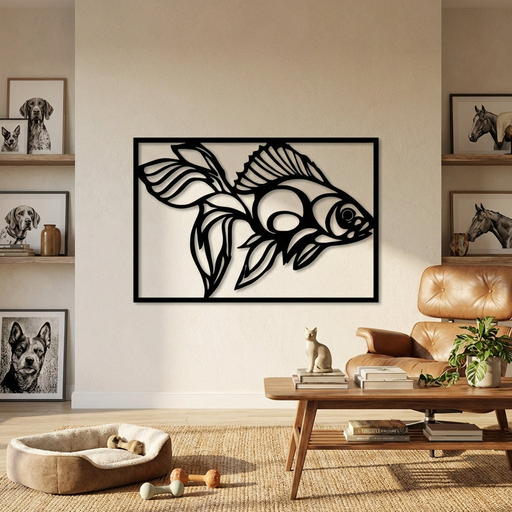 Akıntıya Karşı Balık Metal Duvar Dekoru