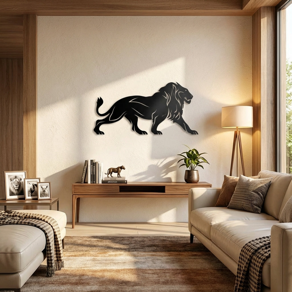 Aslanın Gücü Metal Duvar Dekoru