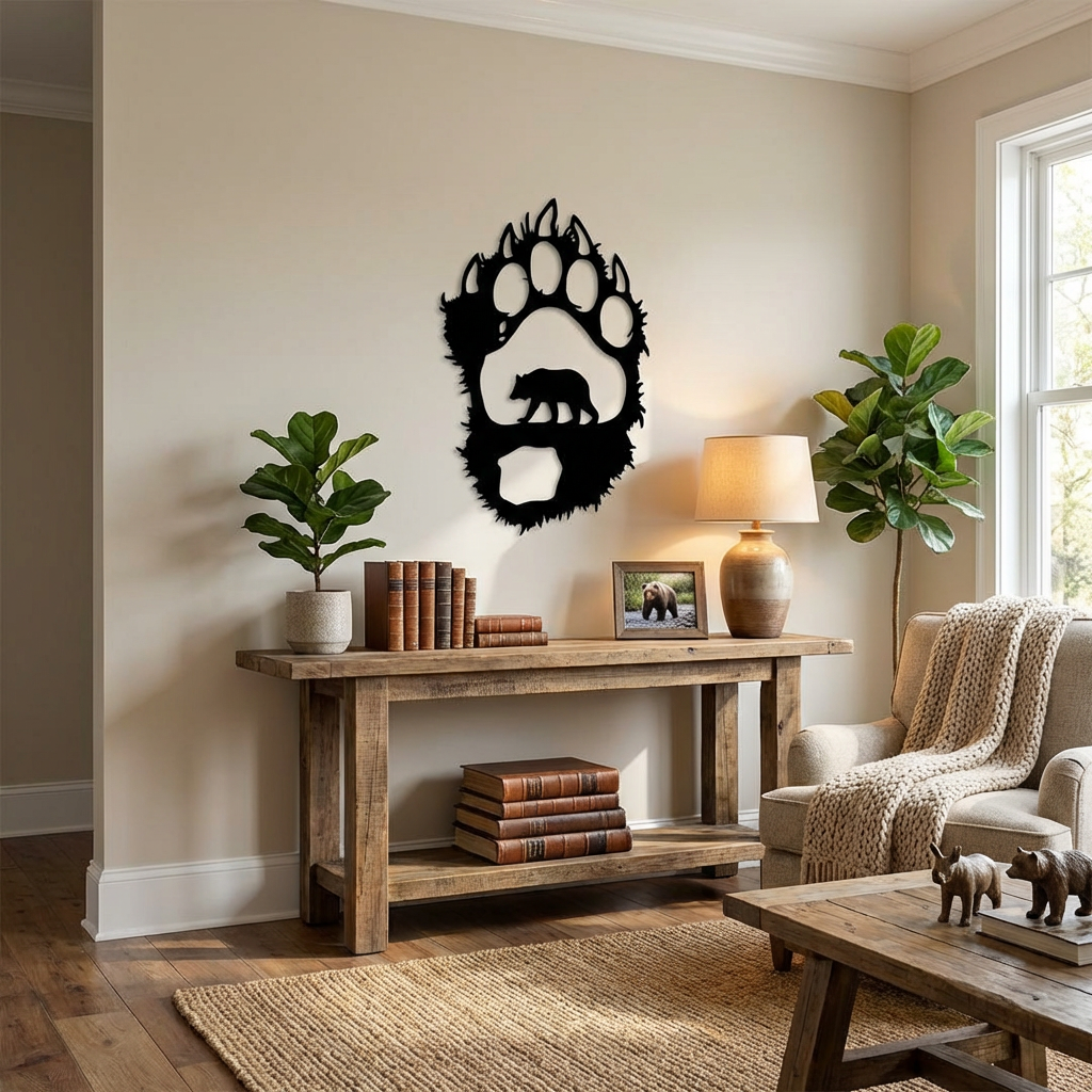 Ayı Patikasının İzleri Metal Duvar Dekoru