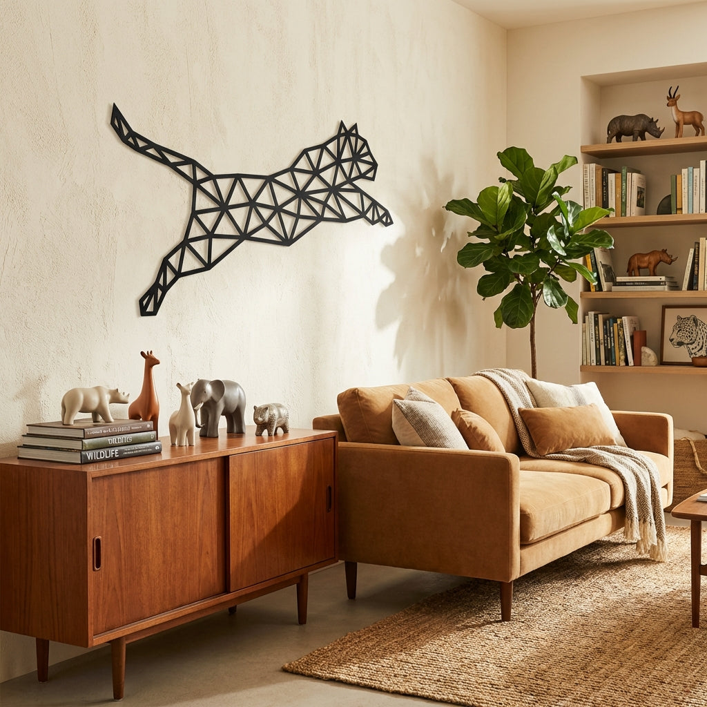 Geometrik Leopar Metal Duvar Dekoru