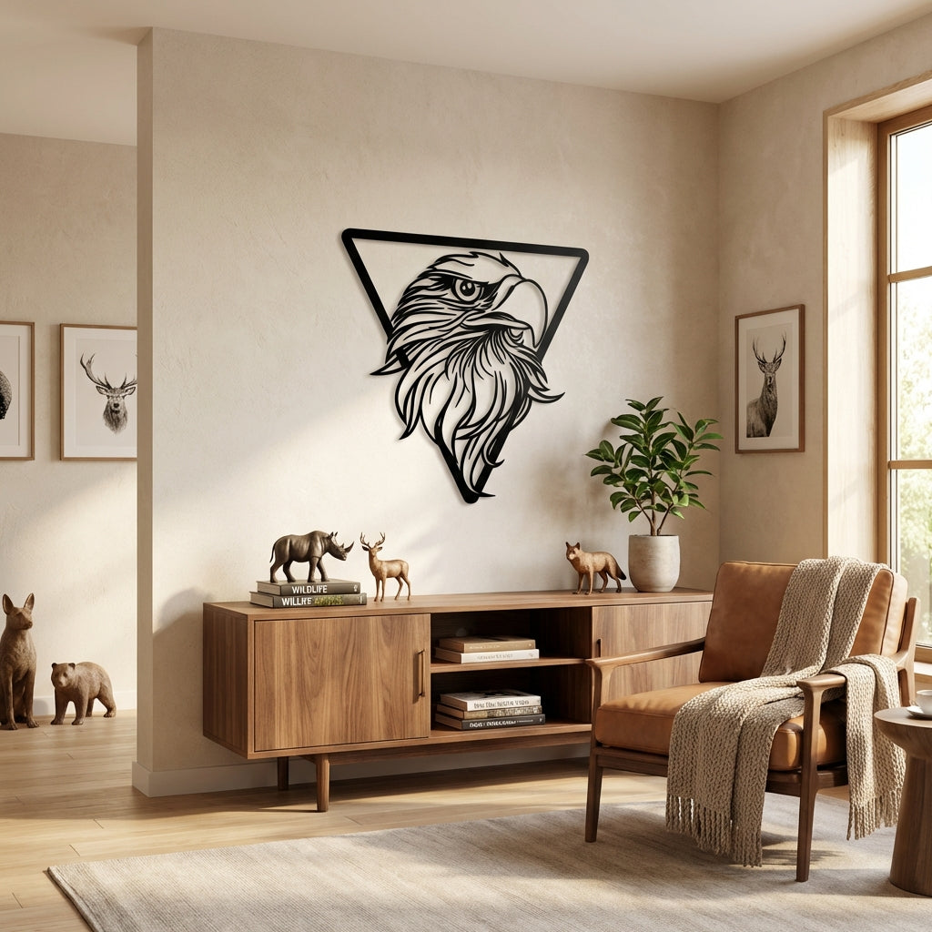 Kartal Bakışı Metal Duvar Dekoru