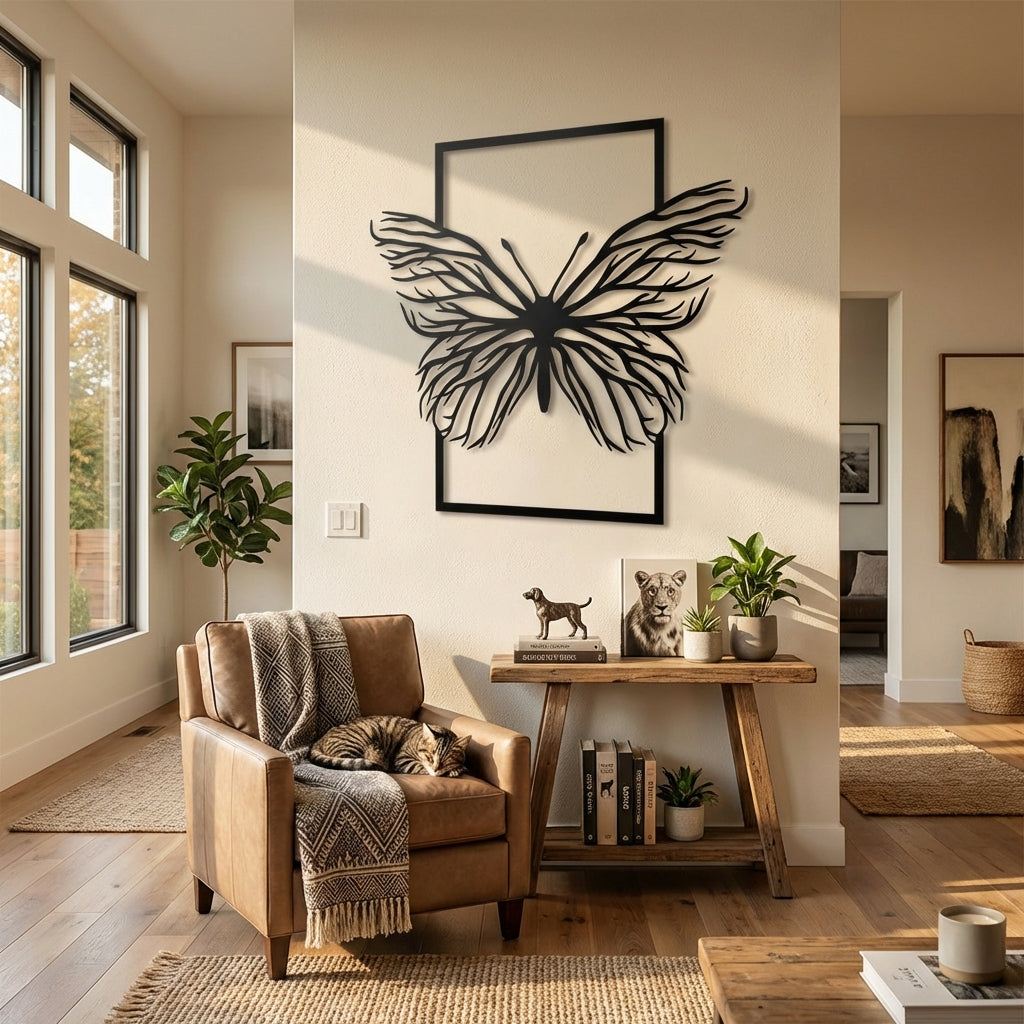 Kelebek Hikayesi Metal Duvar Dekoru