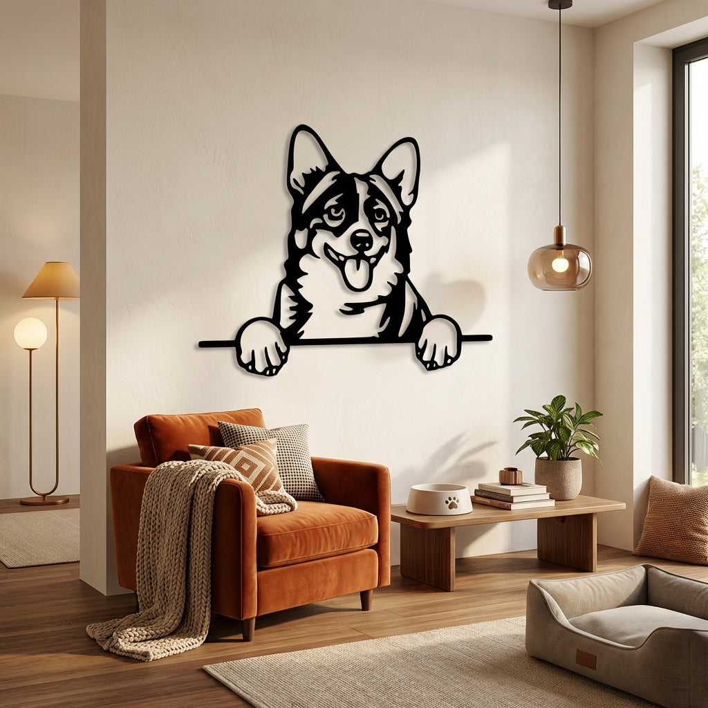 Mutlu Köpek Metal Duvar Dekoru