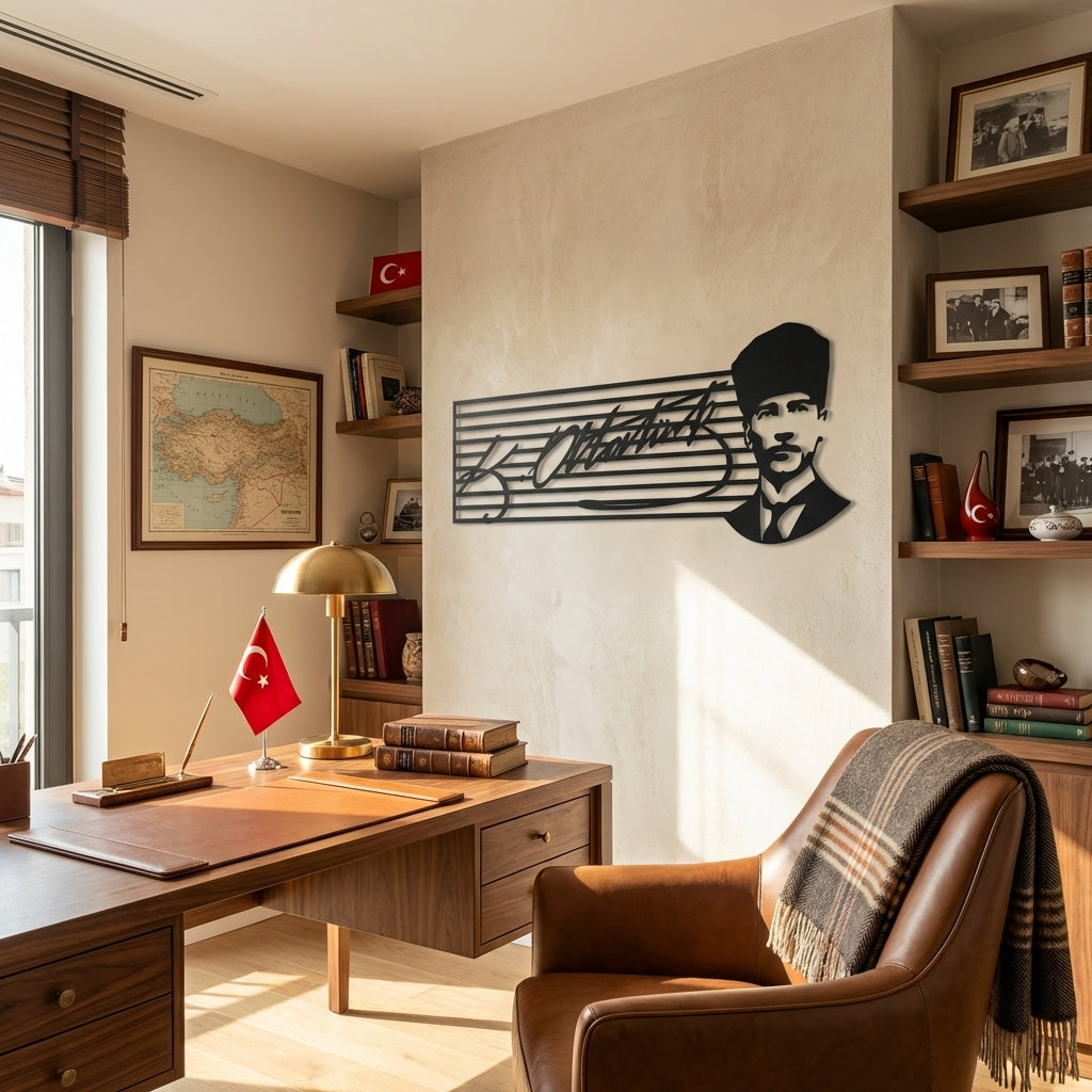 İmzanla Sonsuza Atatürk Metal Duvar Dekoru