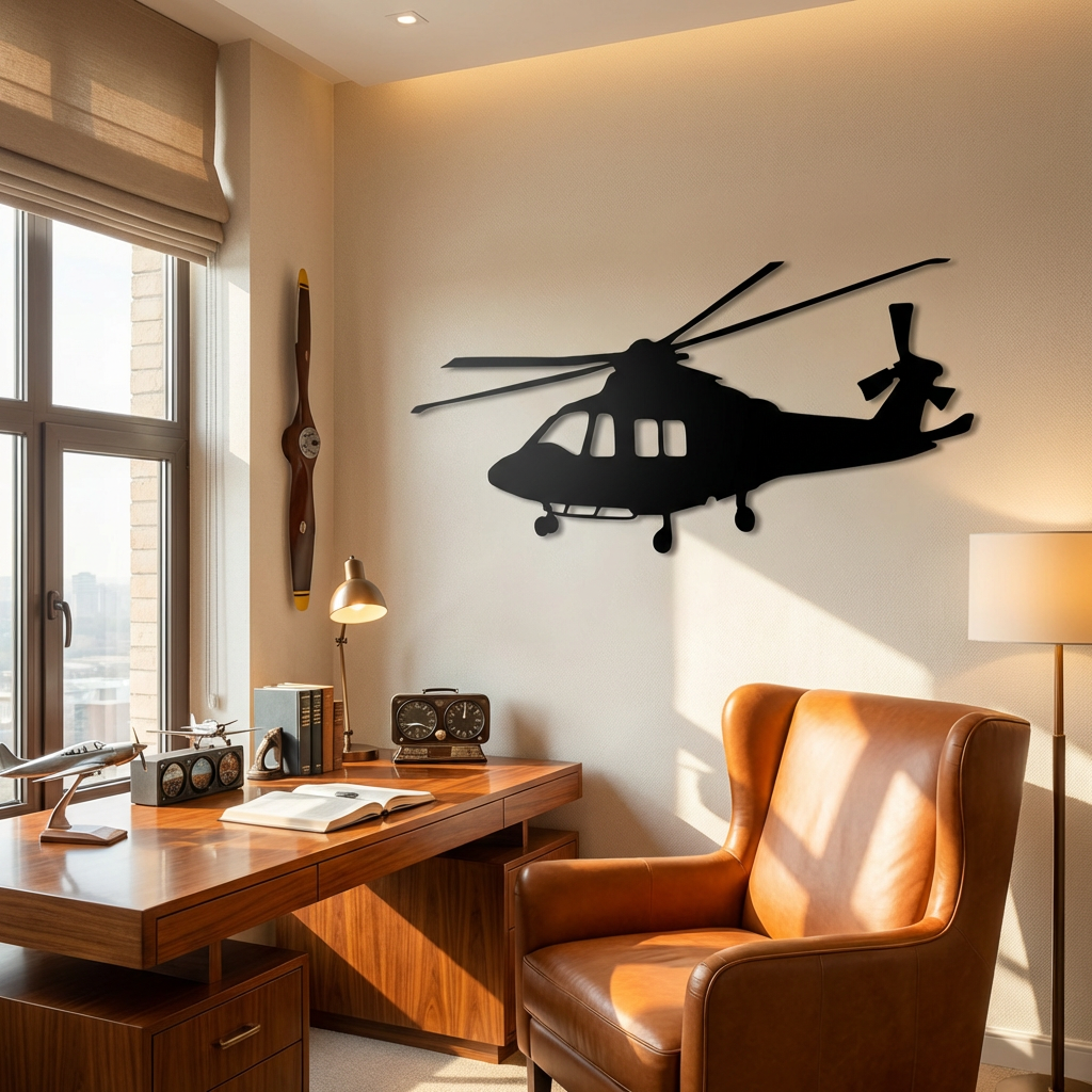 AW139 – Helikopter Metal Duvar Dekoru