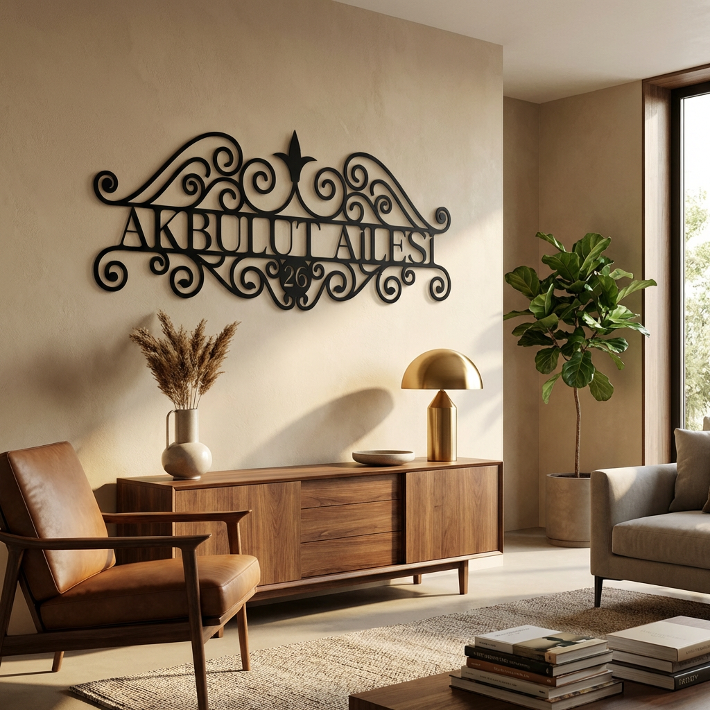 Kişiye Özel Aile İsimliği – Metal Duvar Dekoru