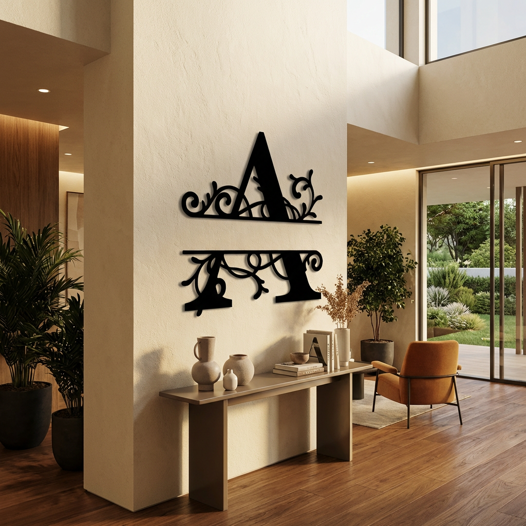 Harfli İsim Tasarımı - Kişiye Özel Metal Duvar Dekoru