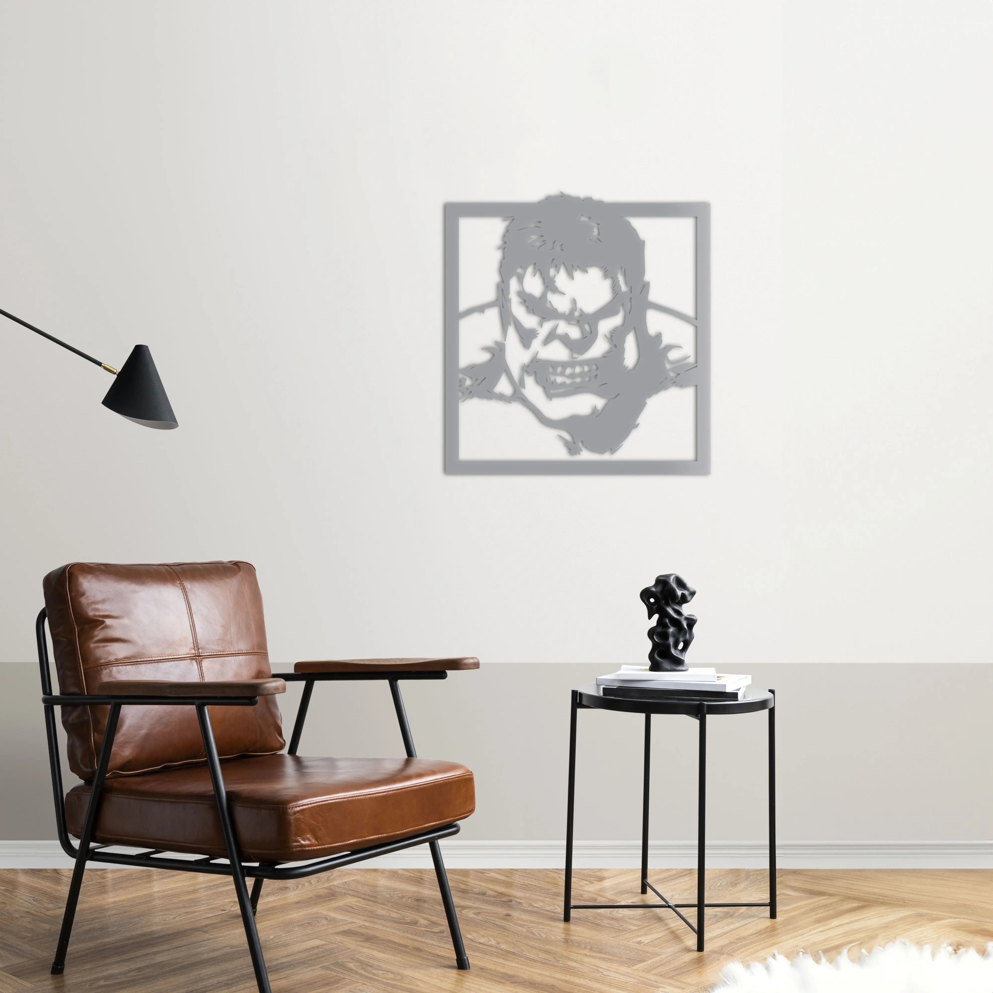 Hulk Yeşil Öfke Metal Duvar Dekoru Laser Artique