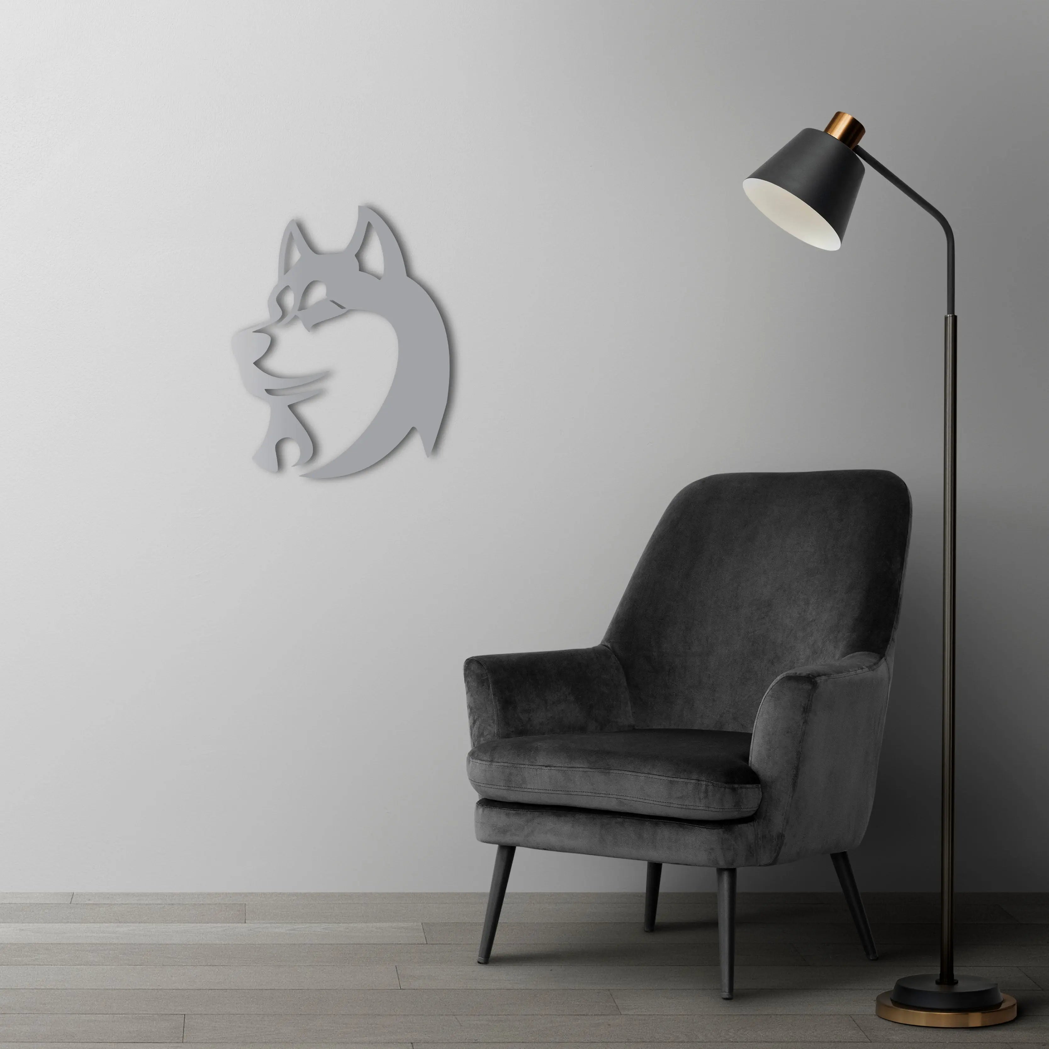 Husky Ruhu Metal Duvar Dekoru Laser Artique