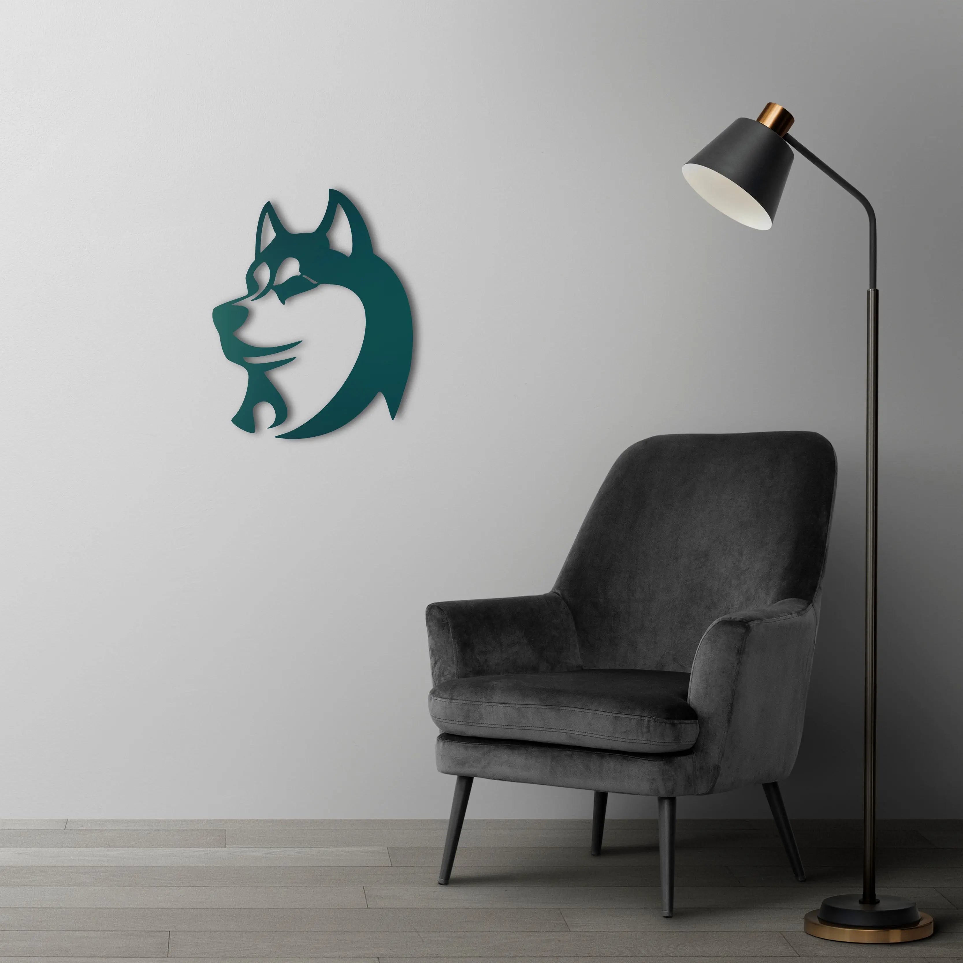 Husky Ruhu Metal Duvar Dekoru Laser Artique