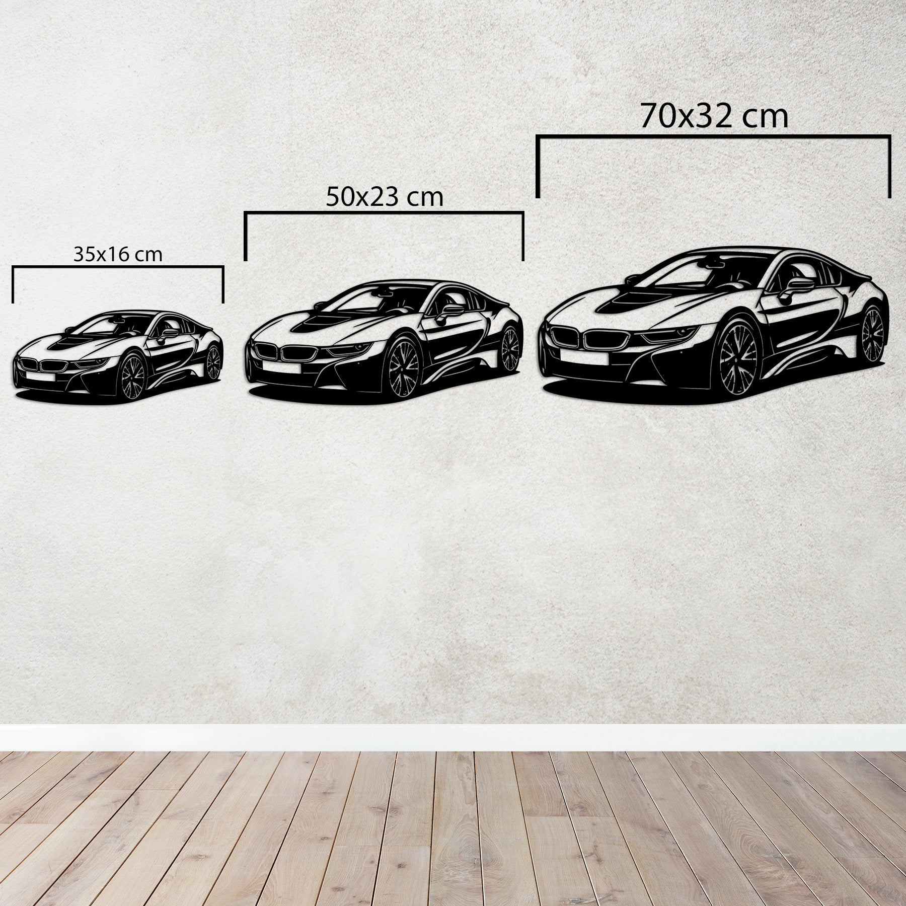 BMW i8 – Spor Araba Metal Duvar Dekoru