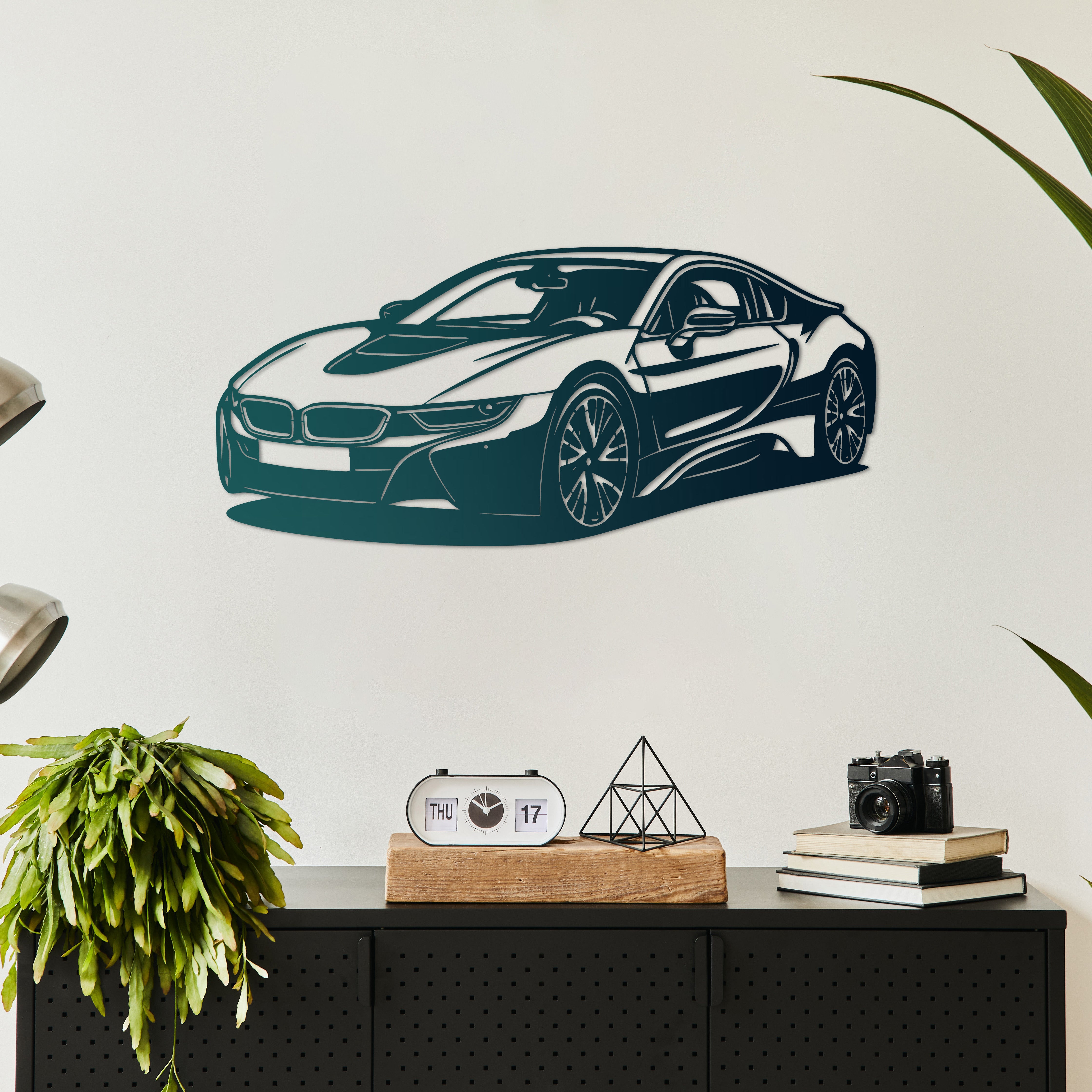 BMW i8 – Spor Araba Metal Duvar Dekoru