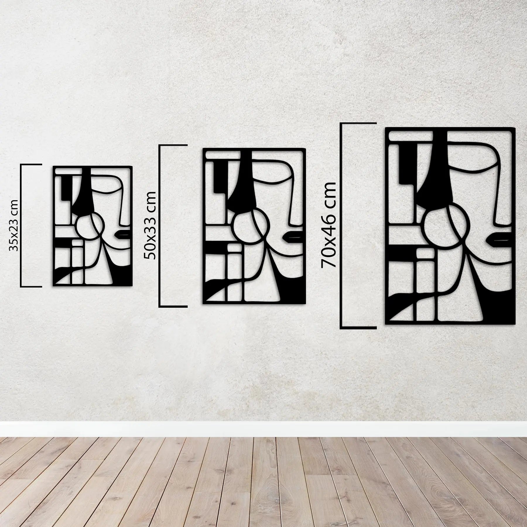 Bakışların Dili 2’li Yüz Metal Duvar Dekoru Laser Artique