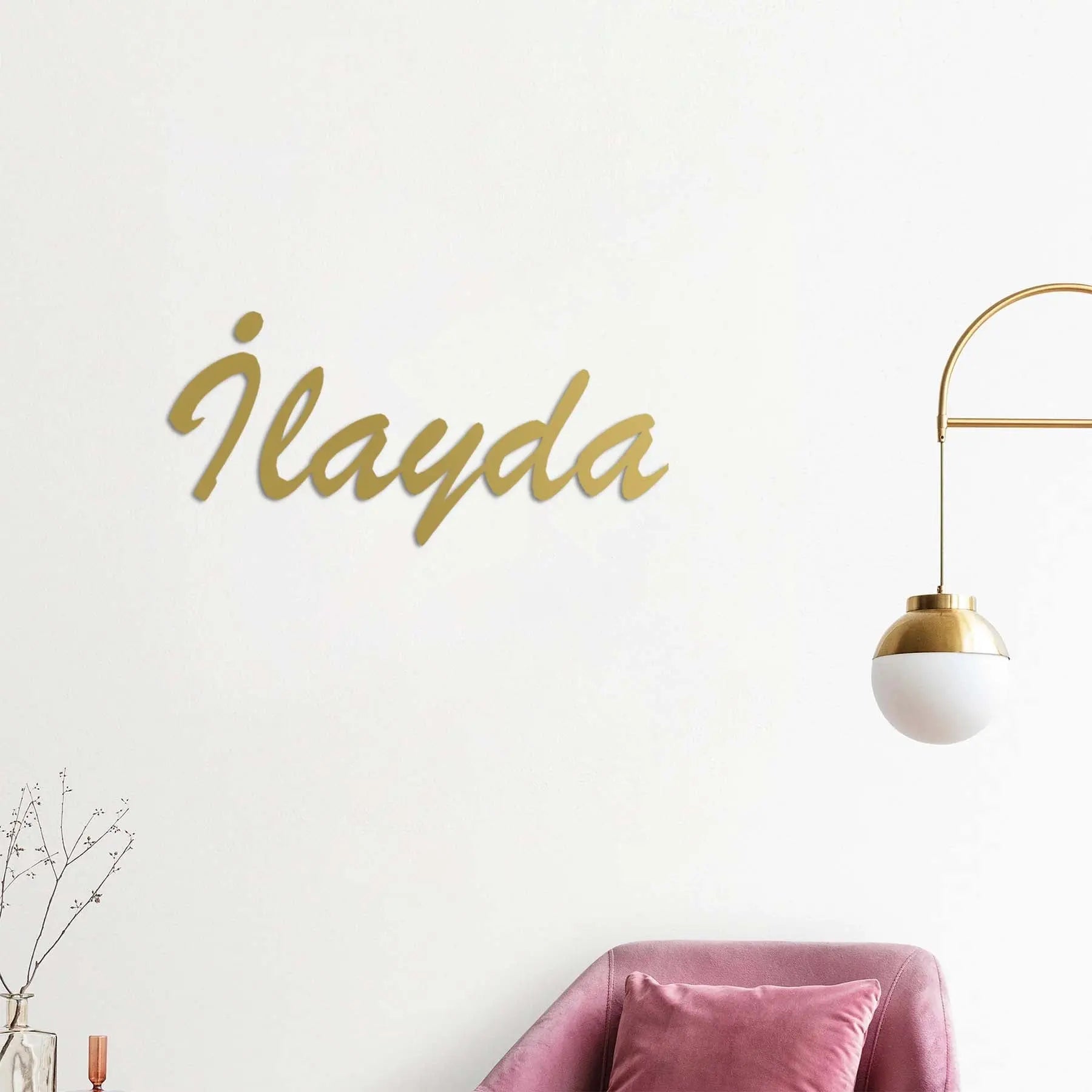 Özel İsimlik Metal Duvar Dekoru Laser Artique