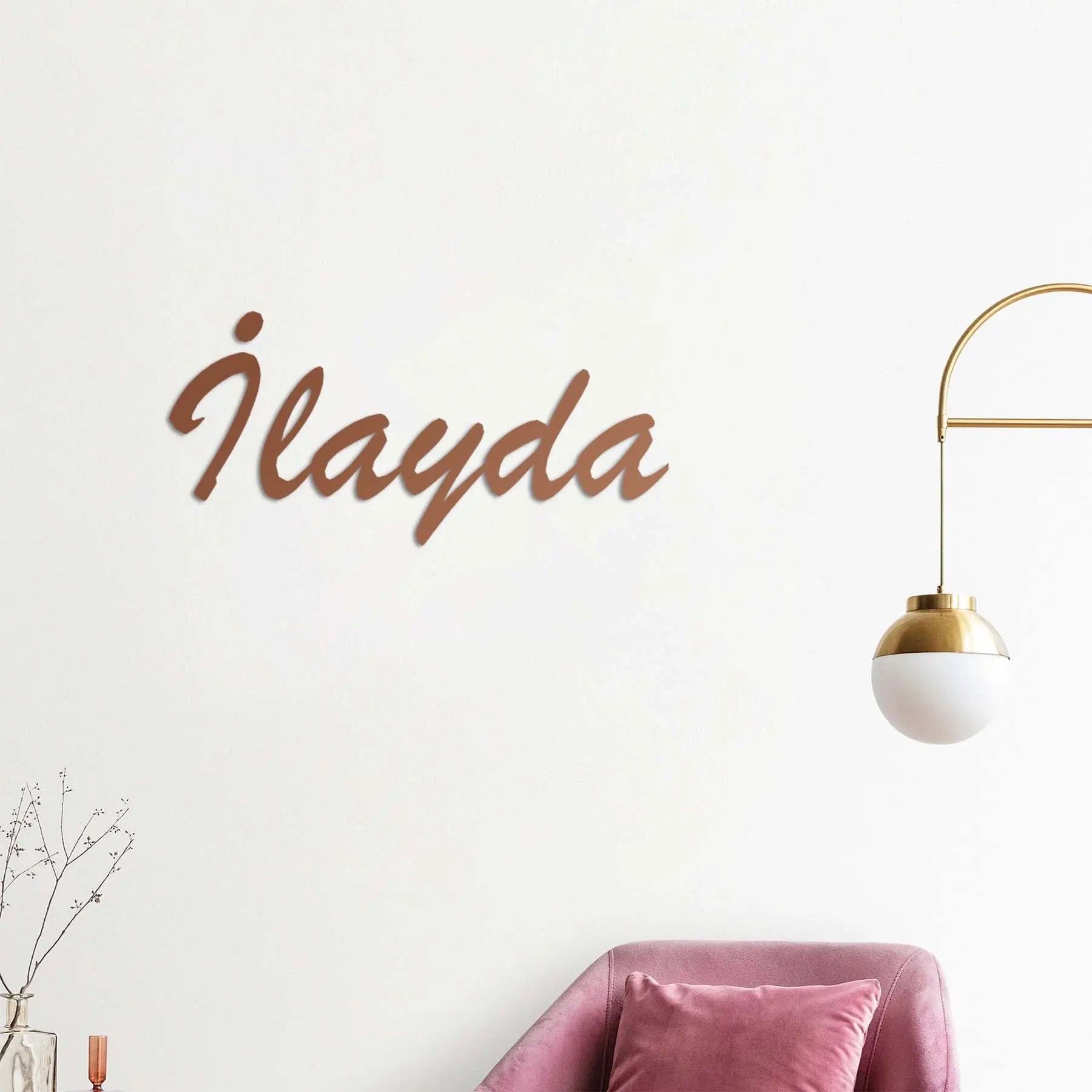 Özel İsimlik Metal Duvar Dekoru Laser Artique