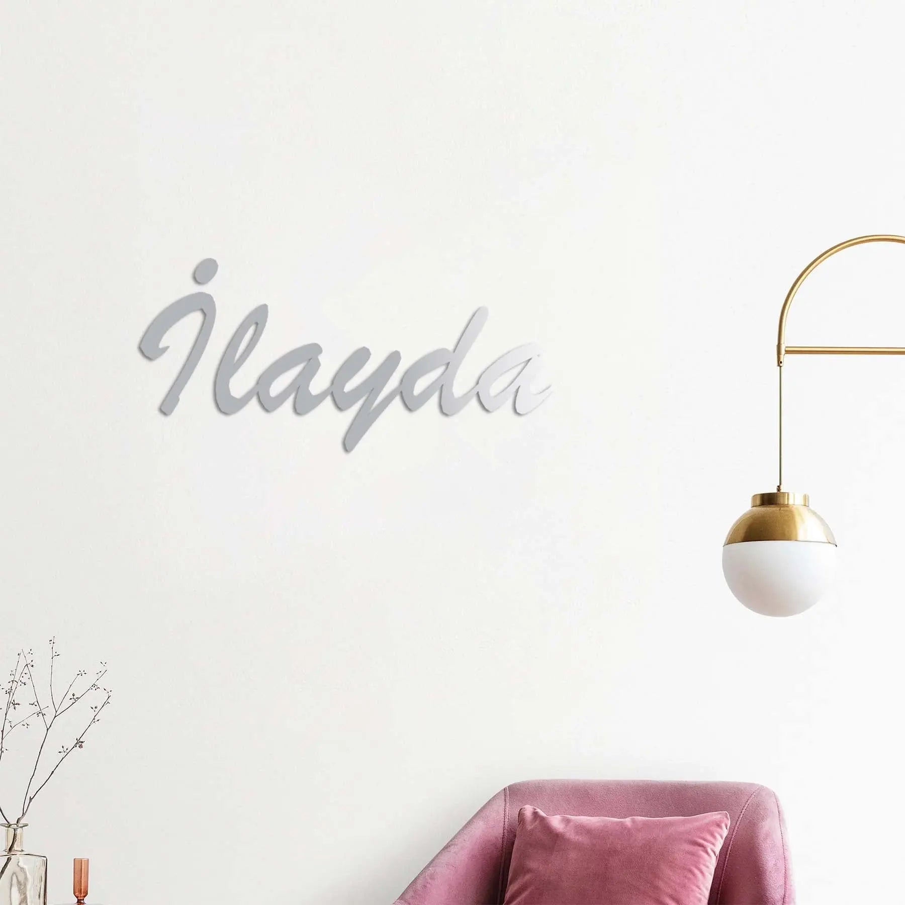 Özel İsimlik Metal Duvar Dekoru Laser Artique