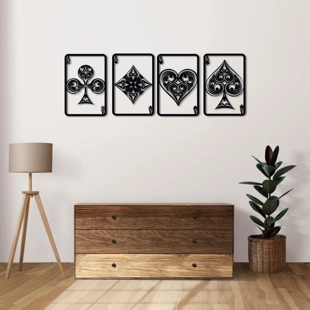 Şansın Asları Metal Duvar Dekoru Laser Artique