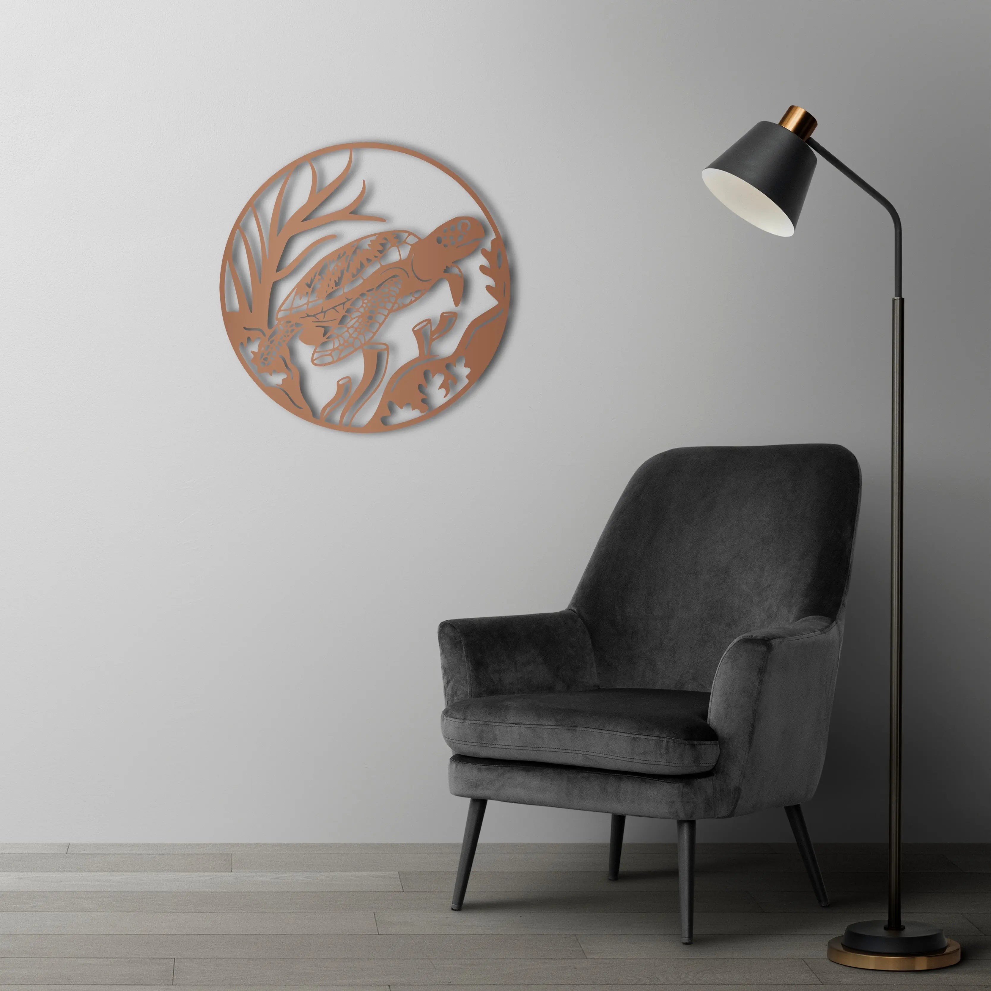 Kaplumbağa Metal Duvar Dekoru Laser Artique