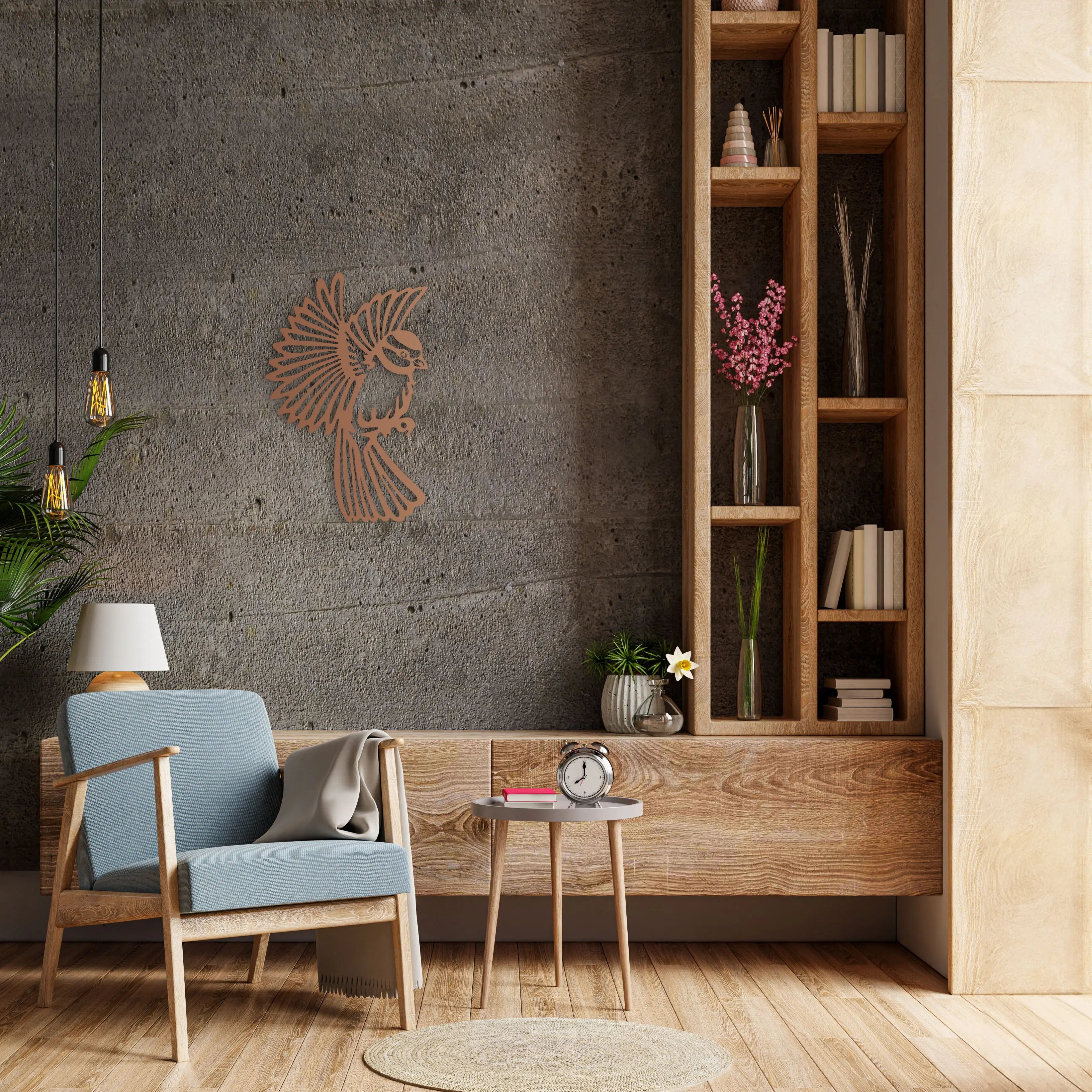 Kanatların Zarafeti Kuş Metal Duvar Dekoru Laser Artique