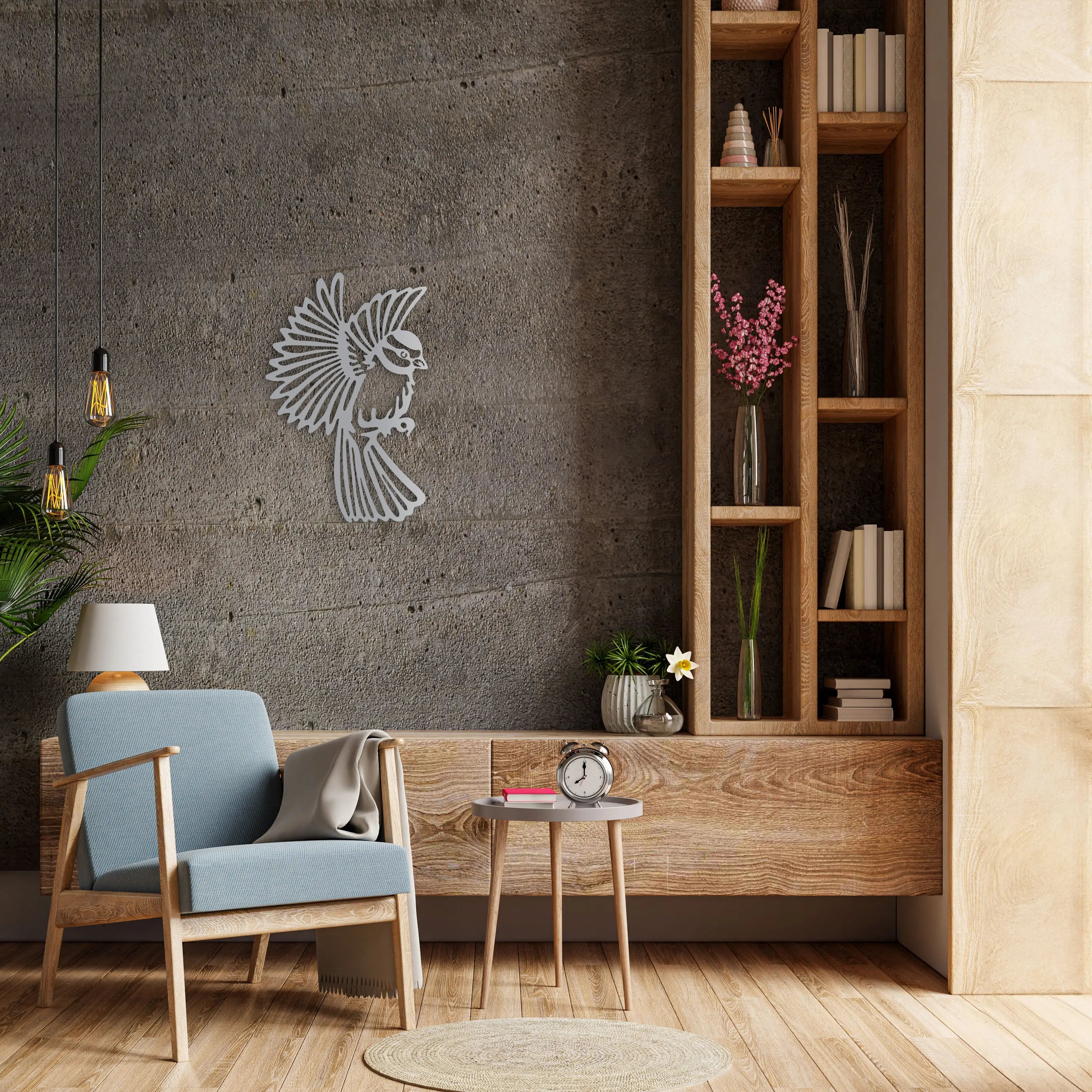 Kanatların Zarafeti Kuş Metal Duvar Dekoru Laser Artique