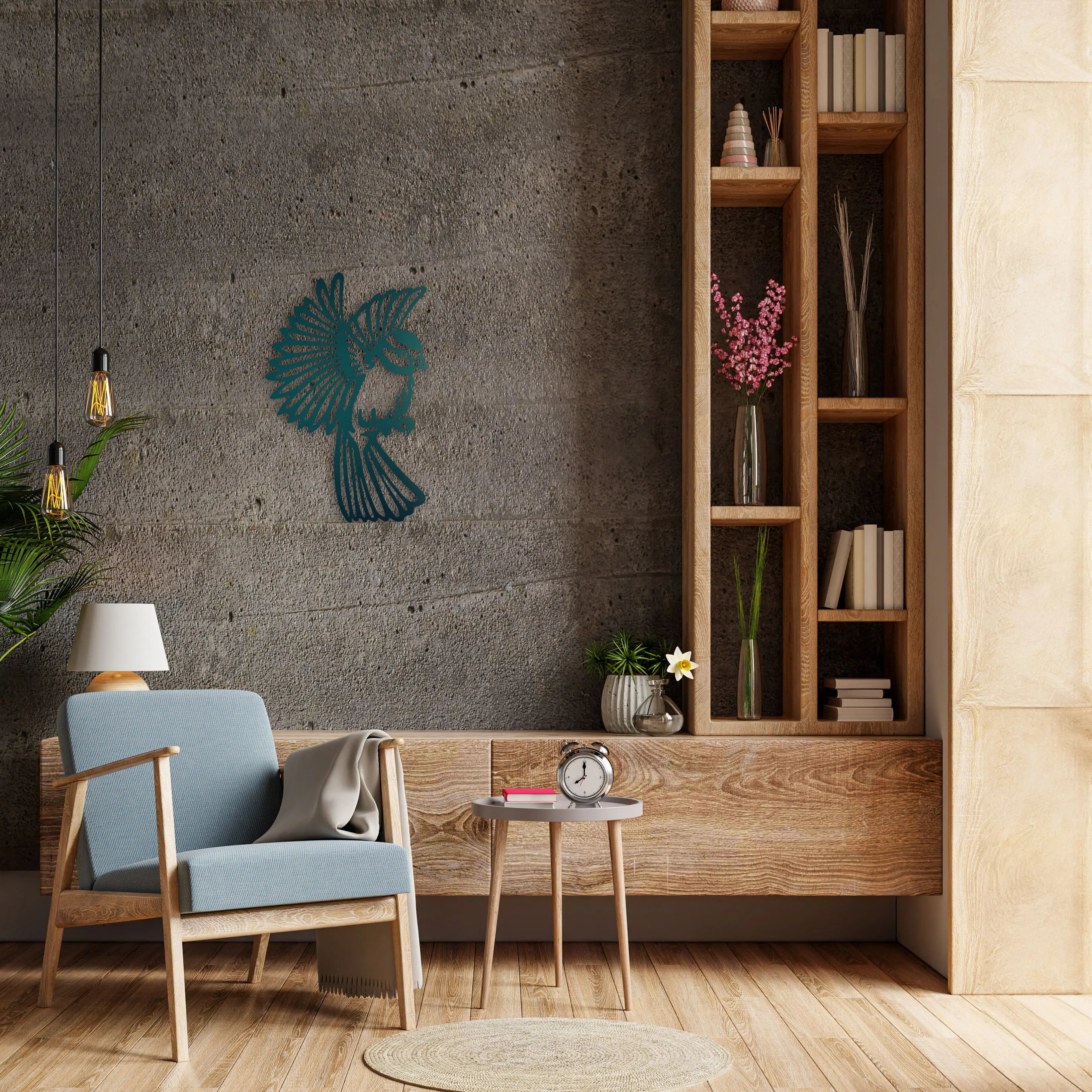 Kanatların Zarafeti Kuş Metal Duvar Dekoru Laser Artique